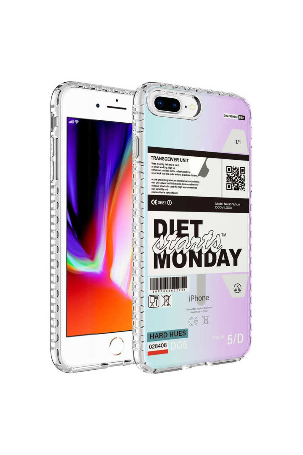 iPhone 8 Plus Kılıf Airbag Kenarlı Renkli Desenli Silikon Zore Elegans Kapak - NO5