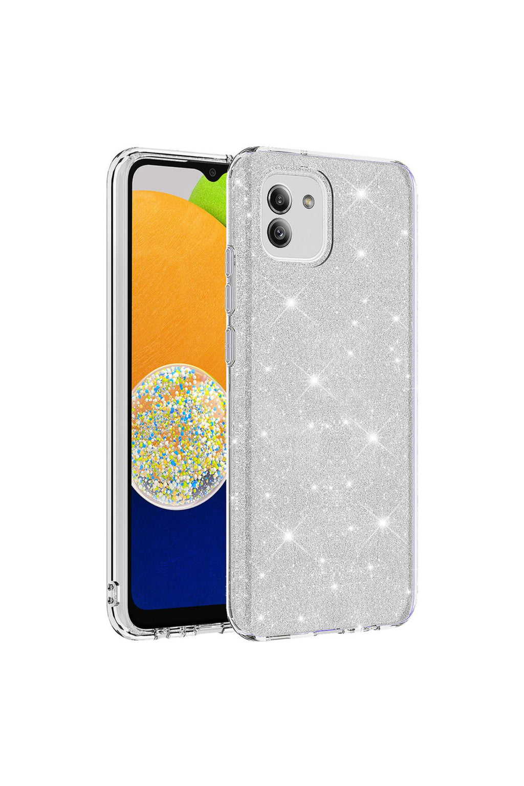 Galaxy A03 Kılıf Zore Shining Silikon - Gümüş