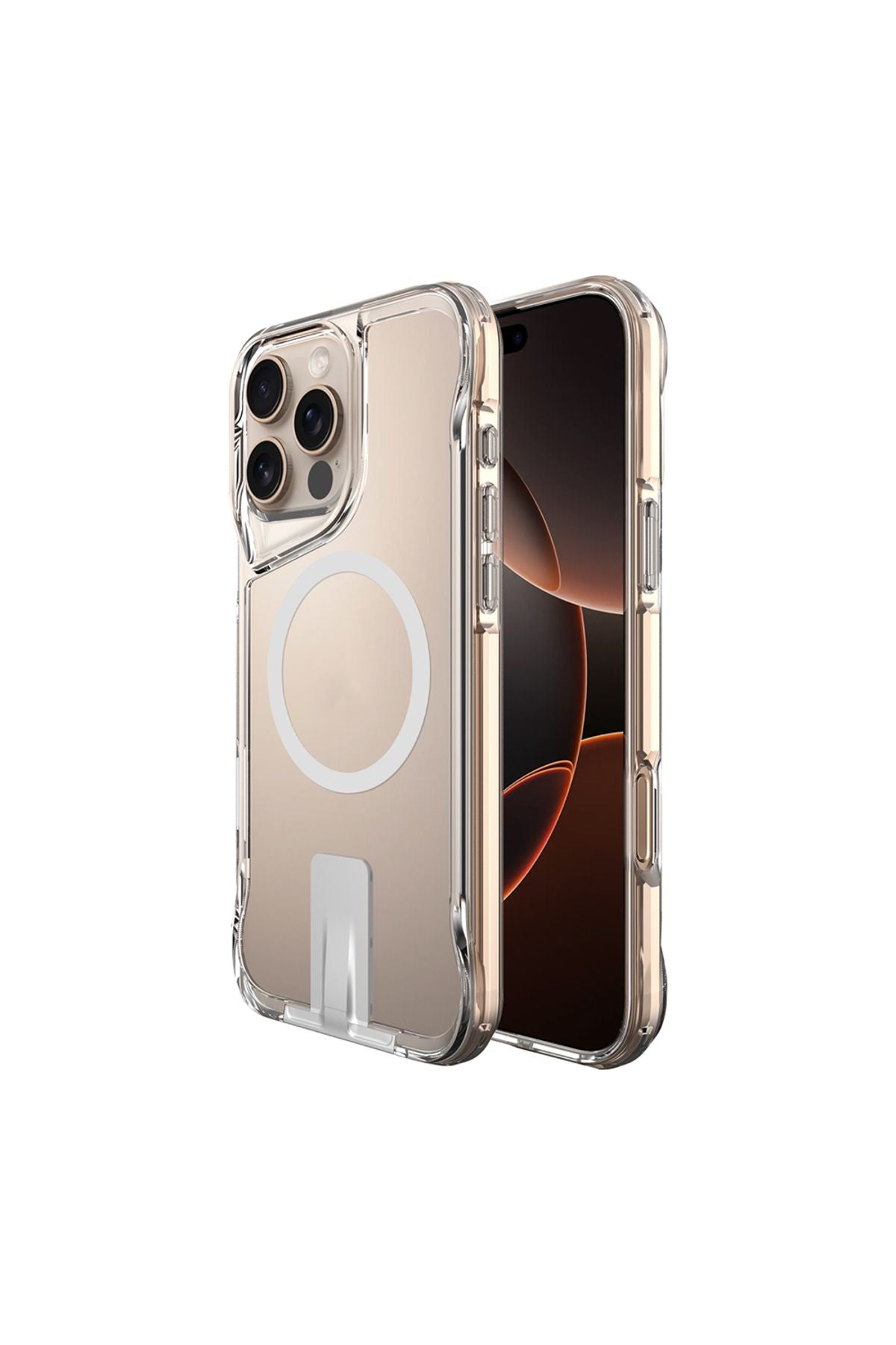 iPhone 16 Pro Uyumlu Magsafe Şarj Özellikli Zore T-Max Standlı Kapak