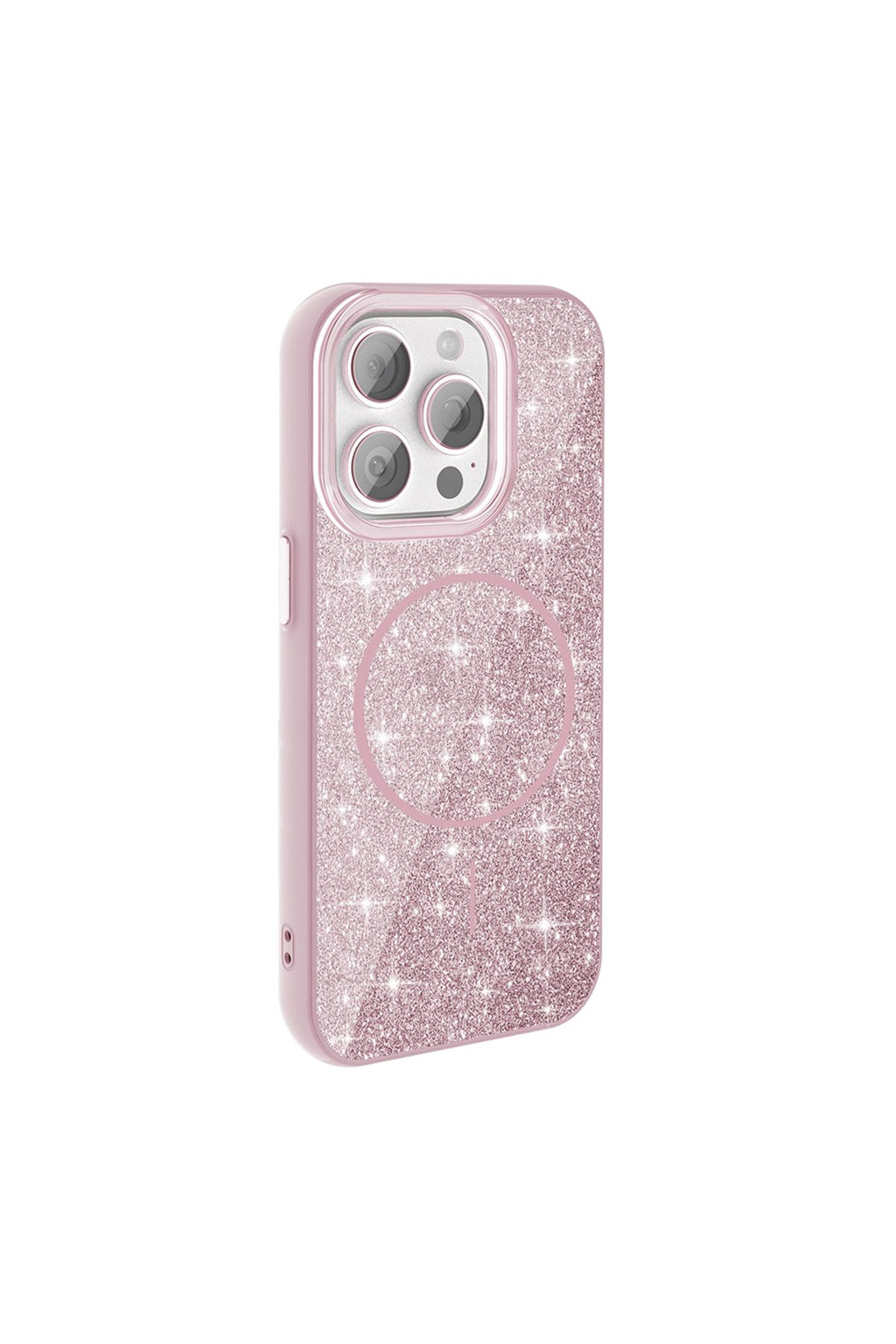 iPhone 15 Pro Kılıf Magsafe Şarj Özellikli Parlayan Simli Zore Okso Kapak - Siyah