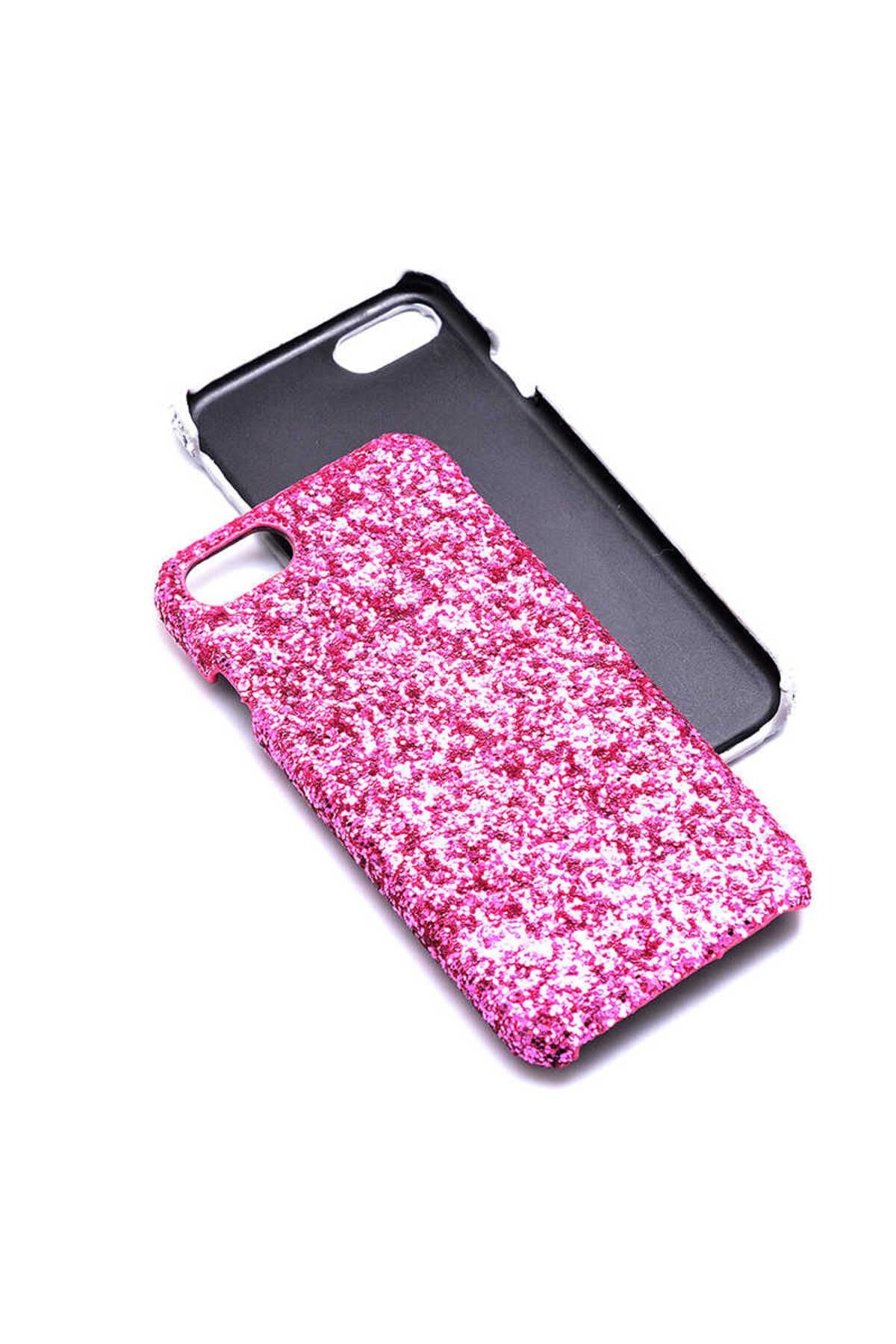 iPhone SE 2022 Uyumlu Zore Caselogy Simli Kılıf-Pembe