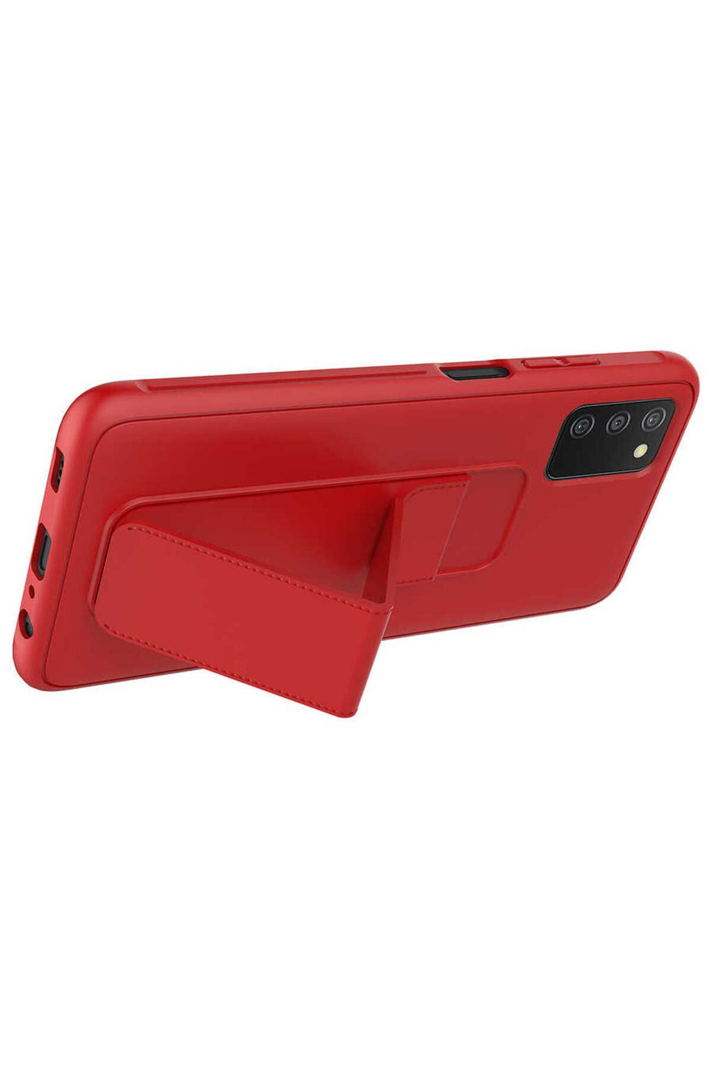 Galaxy A03S Kılıf Zore Qstand Kapak - Kırmızı