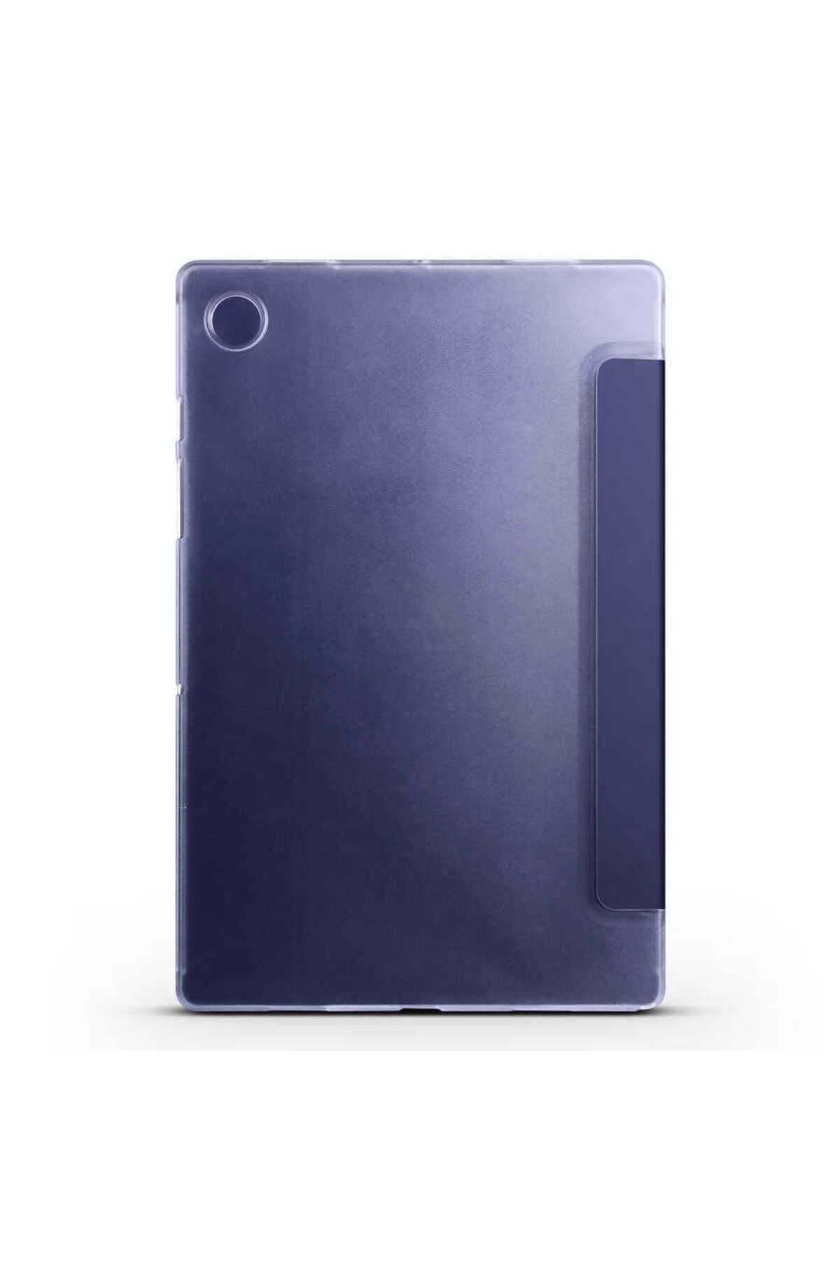 Galaxy Tab A8 10.5 SM-X200 (2021)  Uyumlu Zore Smart Cover Standlı 1-1 Kılıf-Pembe Koyu
