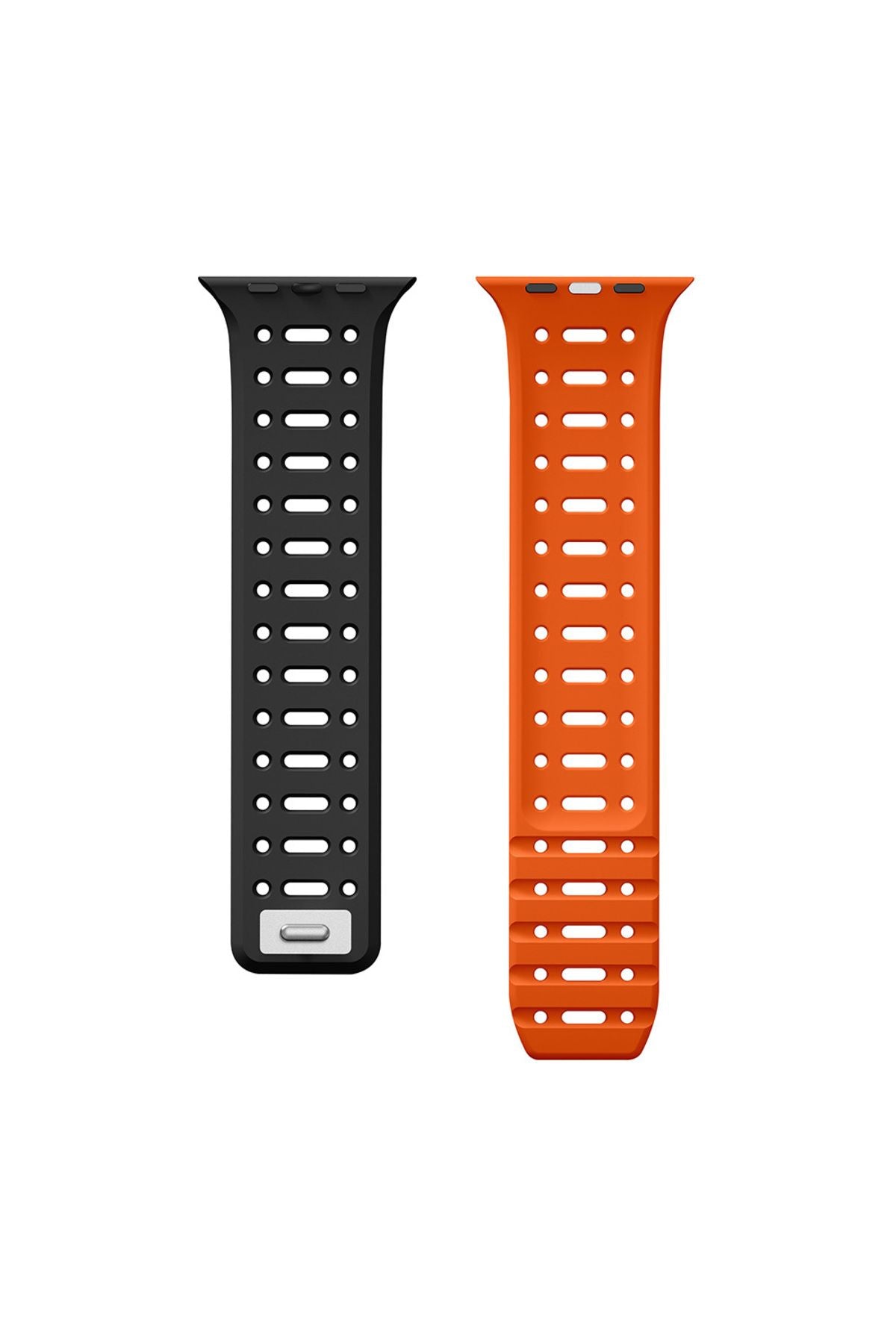 Watch Ultra 49mm Uyumlu Zore KRD-124 Silikon Kordon Strap Kayış-Koyu Yeşil-Gri