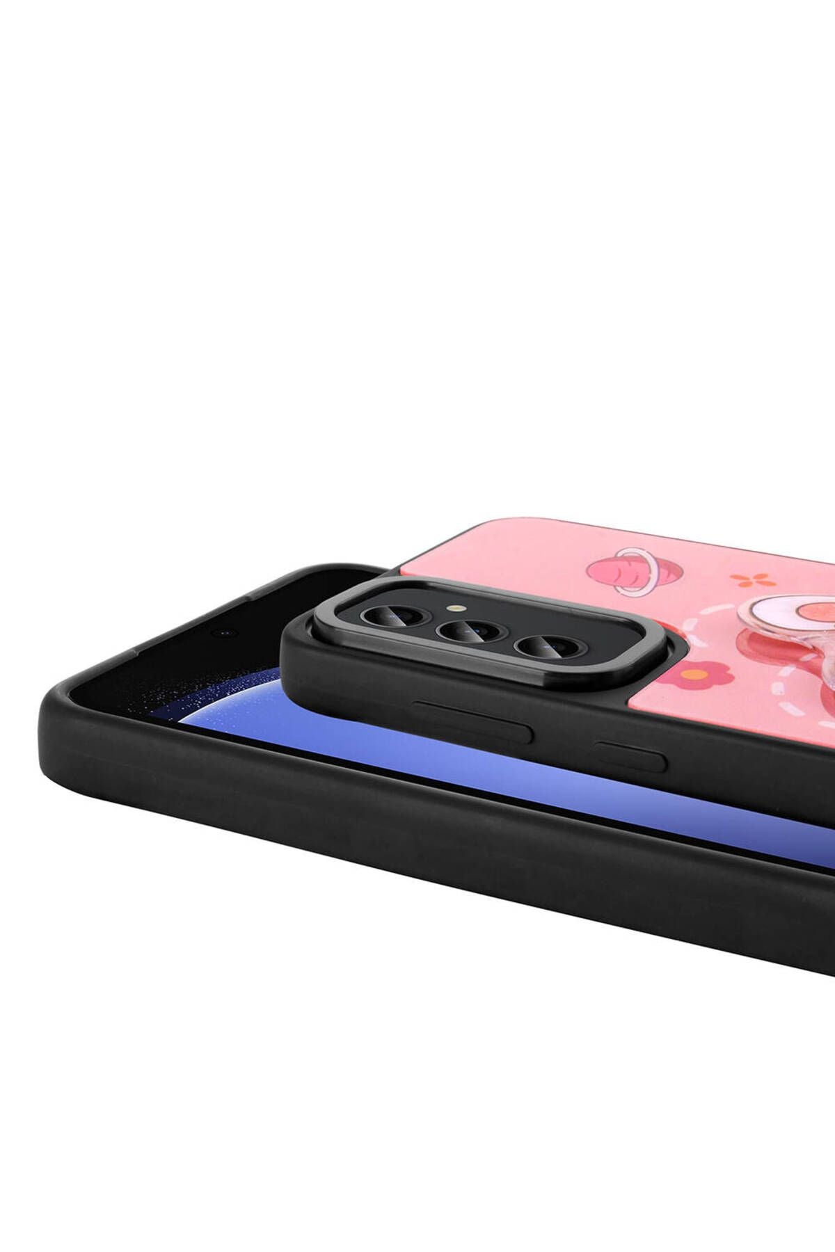 Galaxy S24 Plus Kılıf Parlayan Kabartmalı İkonik Figürlü Zore Amas Silikon Kapak - Mor