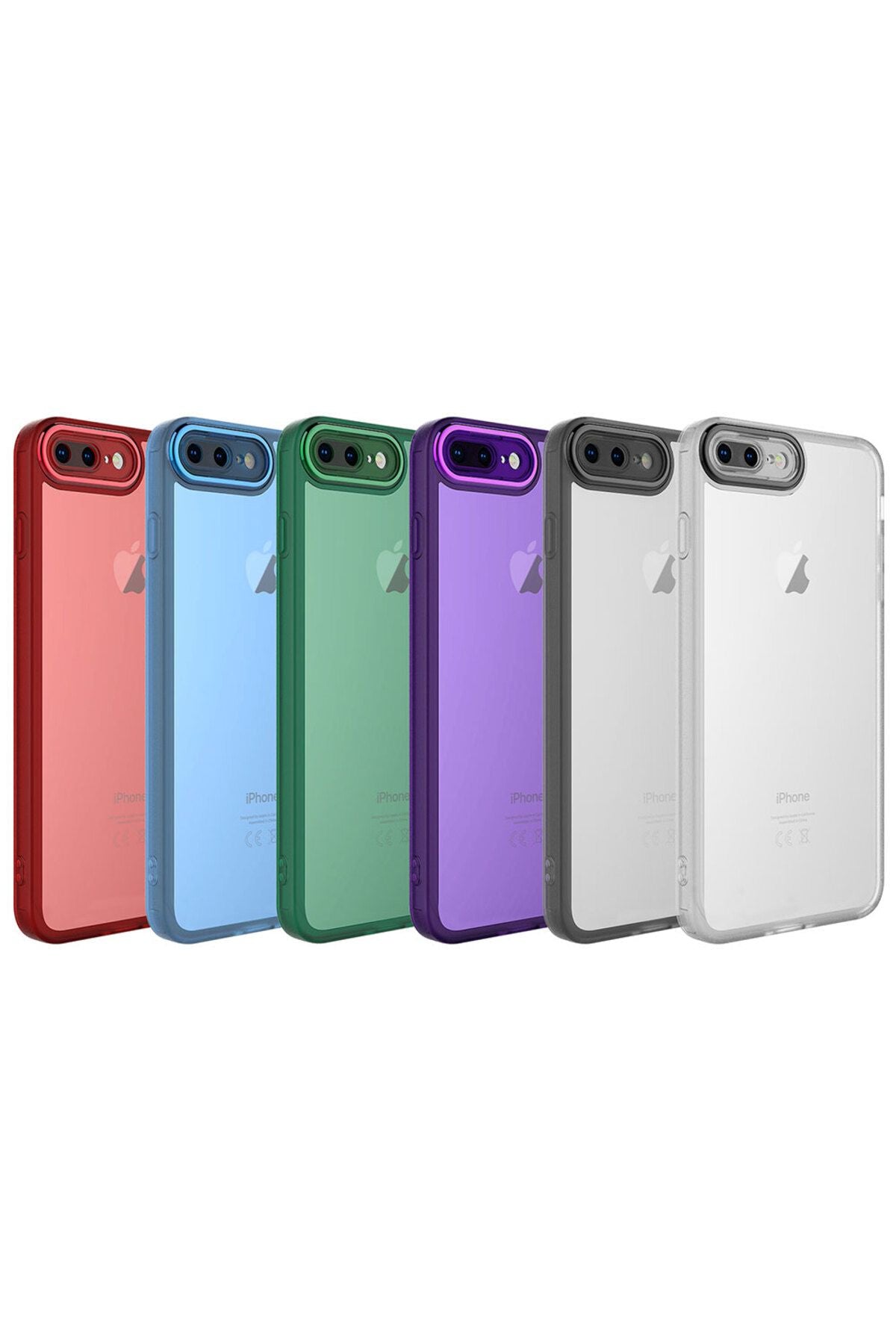 iPhone 8 Plus Kılıf Kamera Korumalı Transparan Zore Post Kapak - Siyah