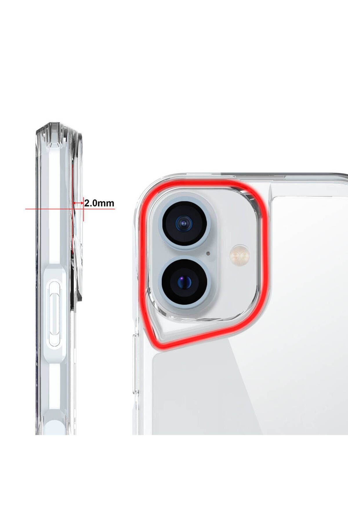 iPhone 16 Kılıf TQR T-Max Kapak - Şeffaf