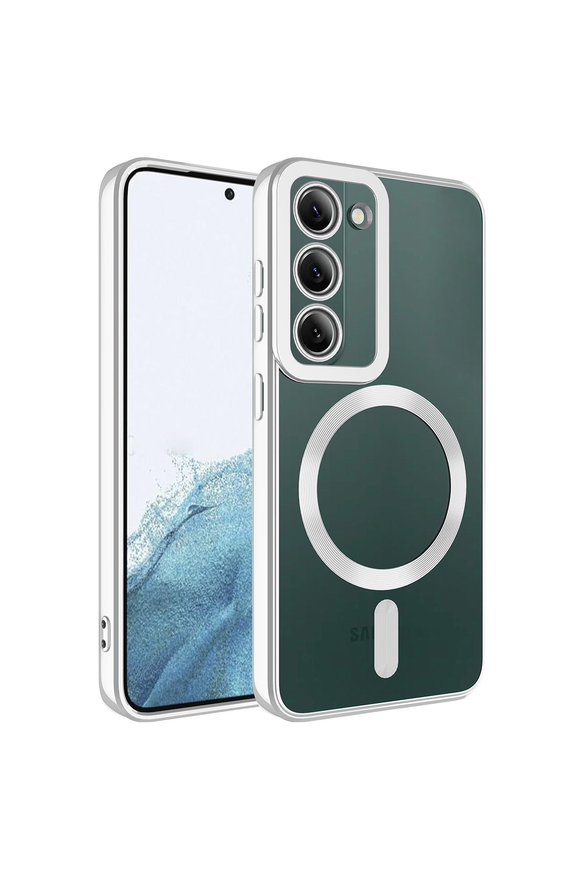 Galaxy S23 Uyumlu Magsafe Wireless Şarj Özellikli Zore Setro Silikon-Gold