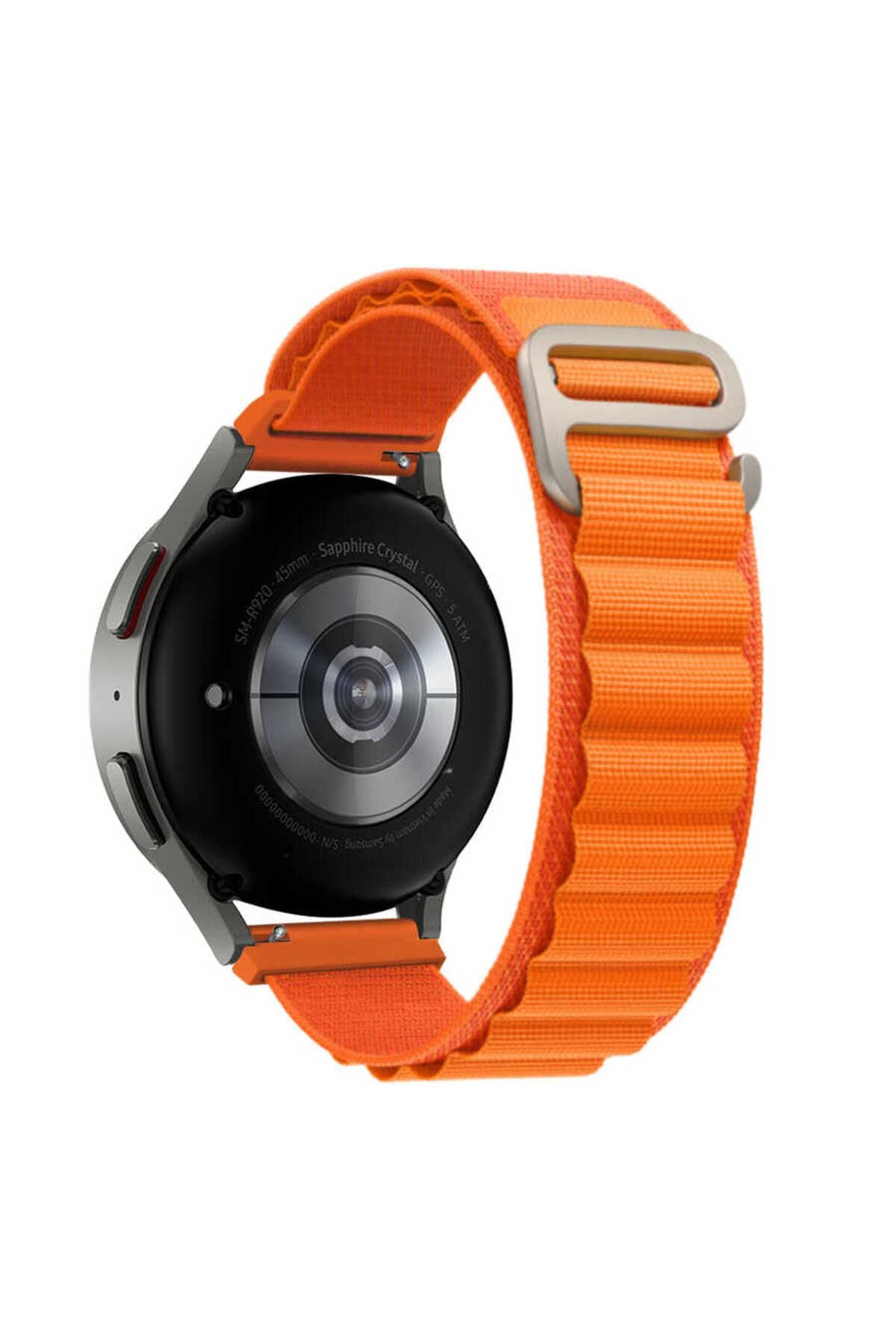 Galaxy Watch Active 2 44mm Uyumlu KRD-74 20mm Hasır UNS Kordon Turuncu