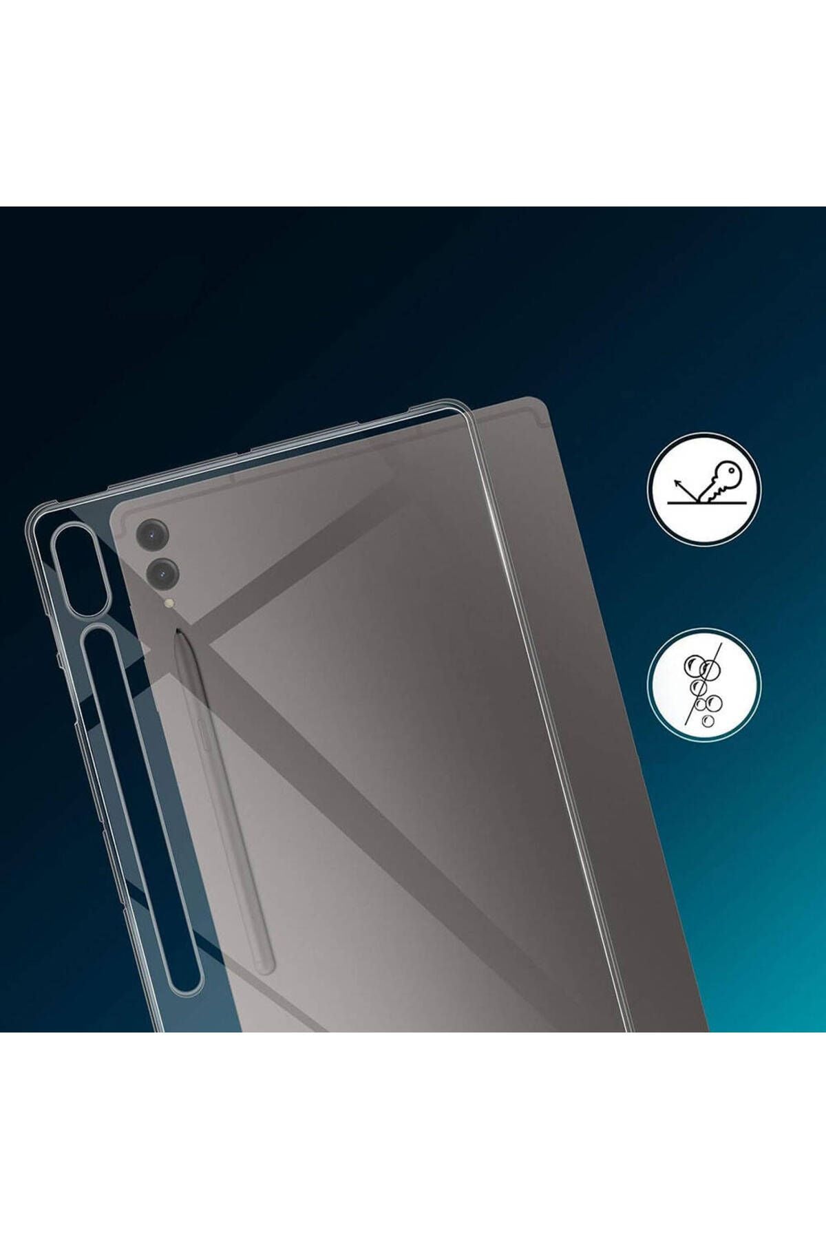 Galaxy Tab S9 Plus Kılıf Zore Tablet Süper Silikon Kapak - Renksiz