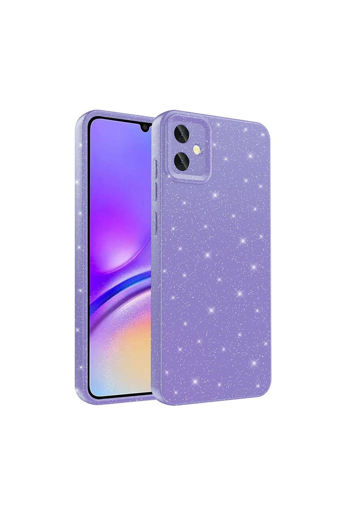 Galaxy A05 Kılıf Kamera Korumalı Simli Lüks Zore Koton Kapak - Gümüş