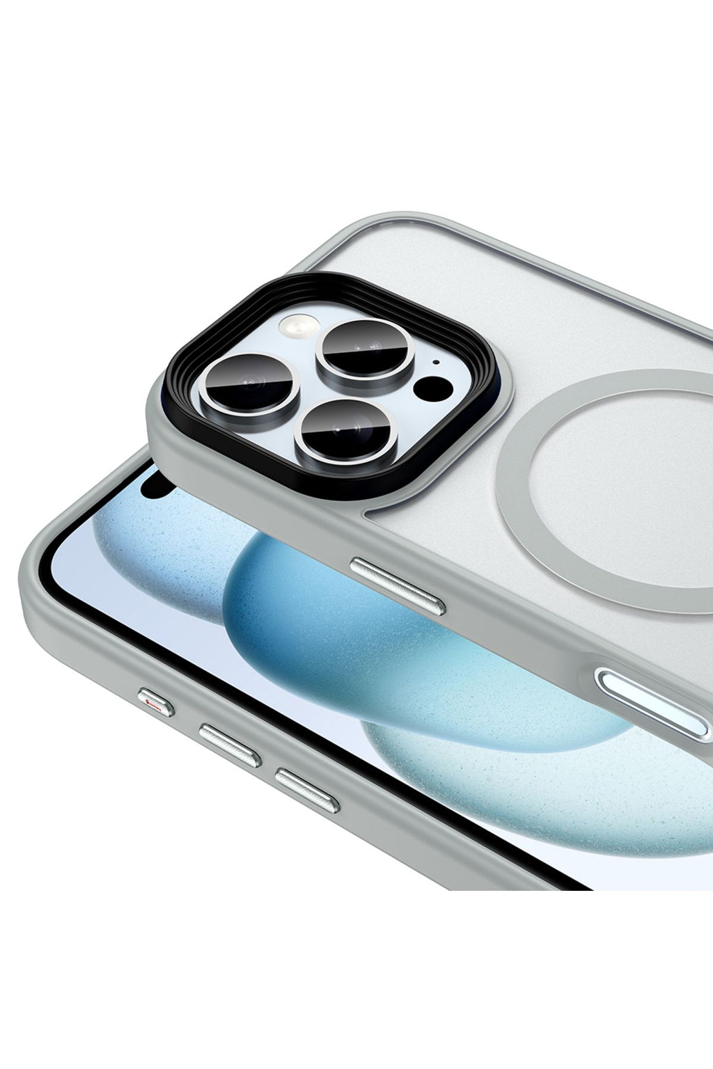 iPhone 16 Pro Kılıf Mat Arka Yüzey Wireless Şarj Özellikli Zore Flet Magsafe Kapak - Desert Titanyum