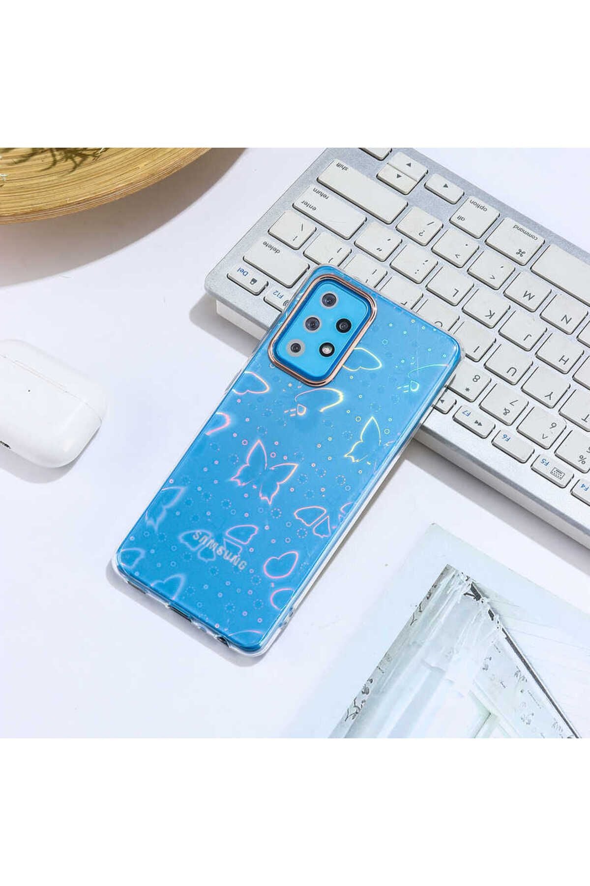 Galaxy A52 Uyumlu Zore Sidney Desenli Sert Kapak-Butterfly No2
