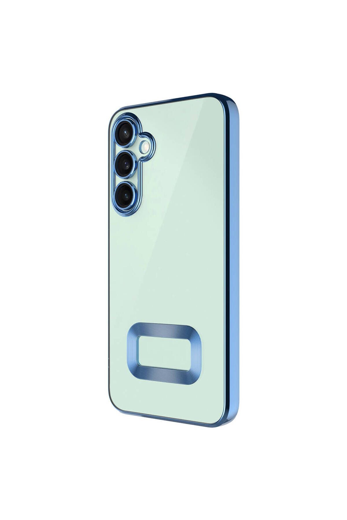 Galaxy S24 Plus Kılıf Kamera Korumalı Logo Gösteren Zore Omega Kapak - Sierra Mavi