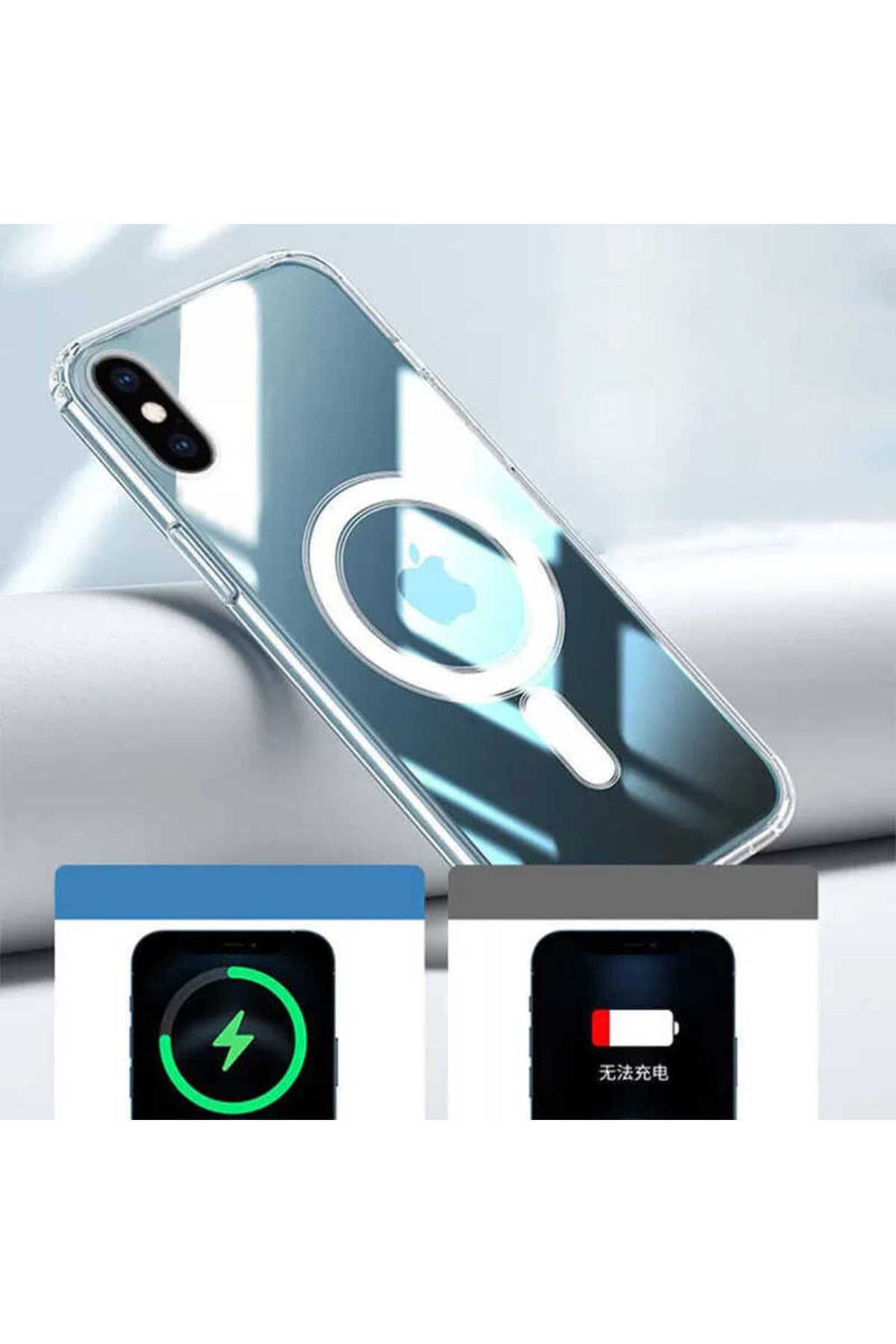 iPhone XS Max 6.5 Kılıf Zore Tacsafe Wireless Kapak - Renksiz