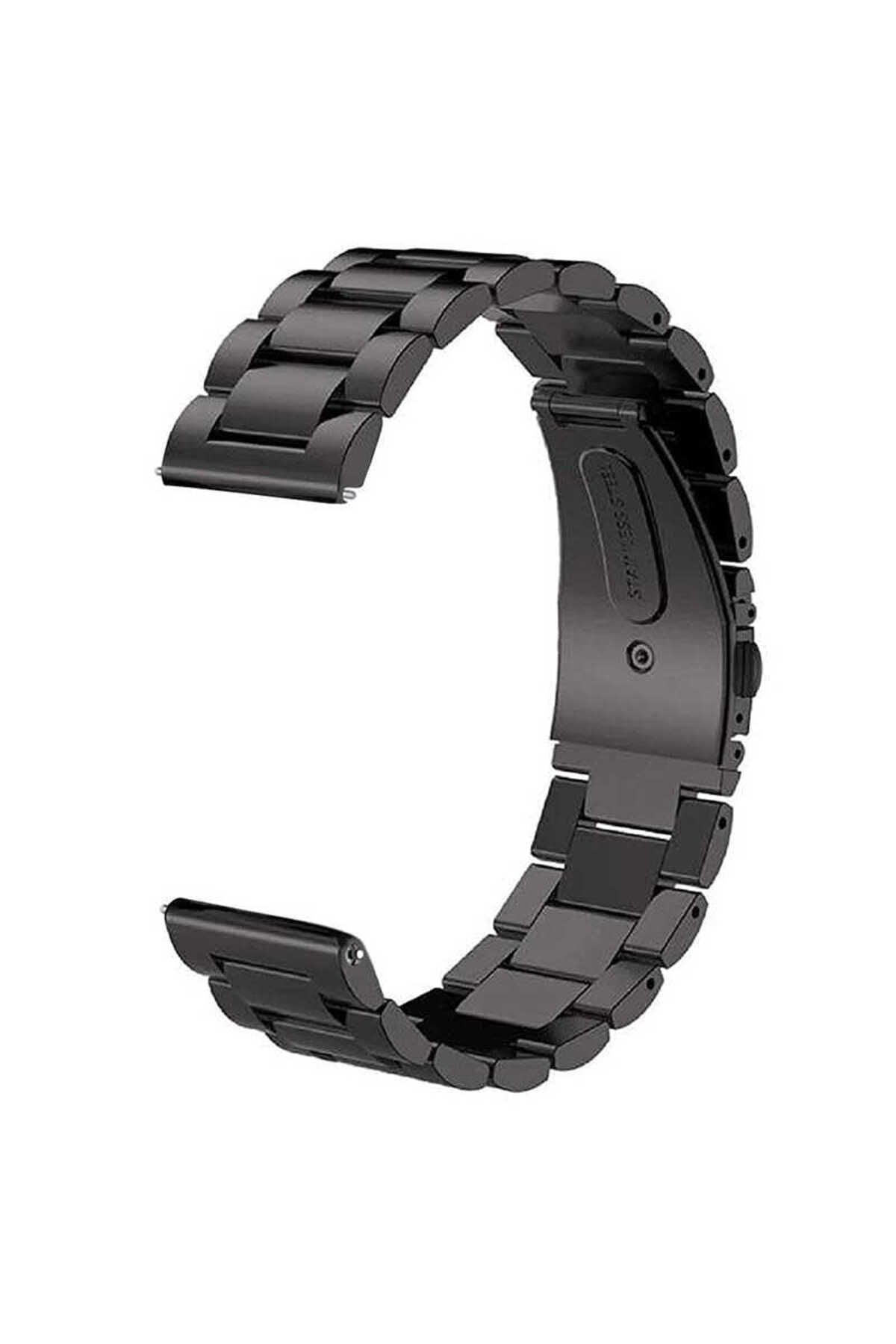 Galaxy Watch 42mm (20mm) Uyumlu KRD-04 Metal Zore Kordon-Siyah