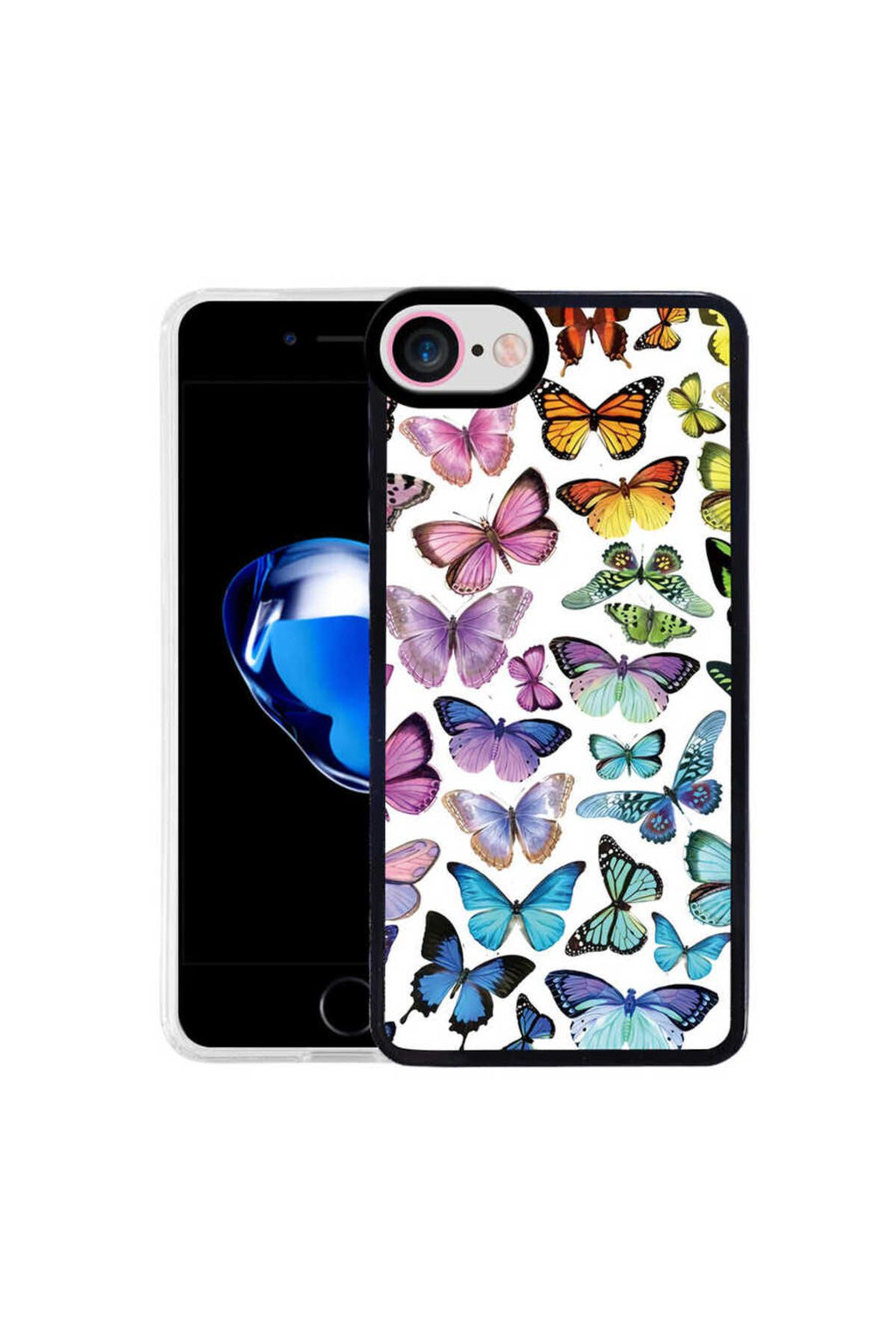 iPhone SE 2020 Kılıf Zore M-Fit Desenli Kapak - Butterfly No3
