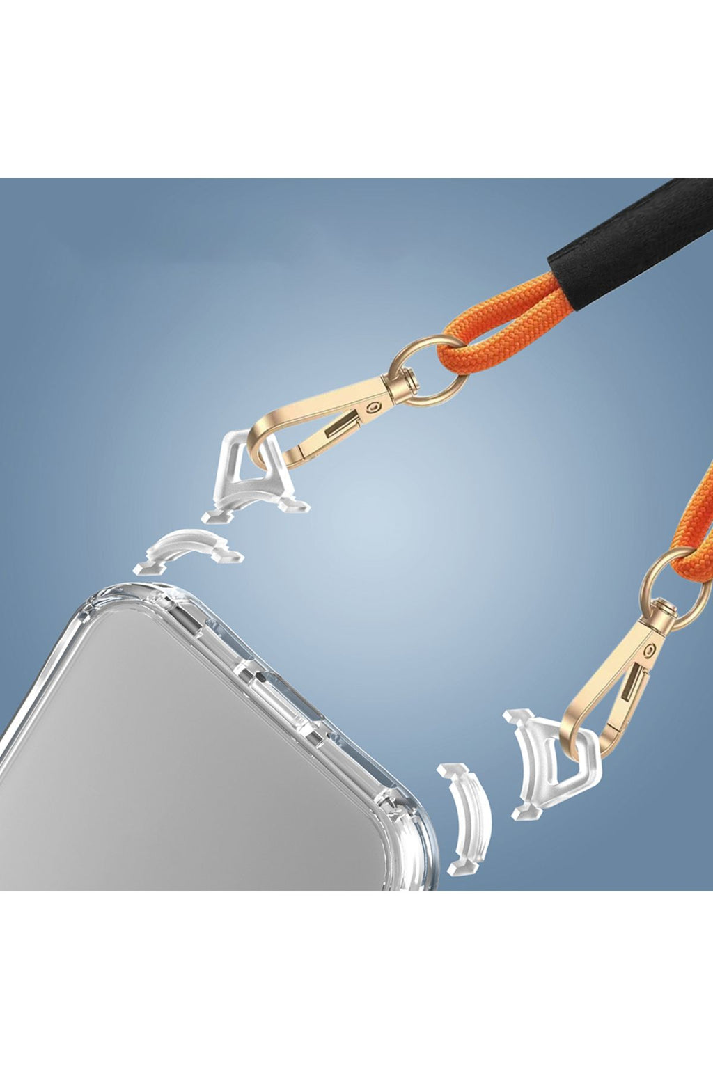 iPhone 15 Kılıf AiHTTgli Takılabilir Askı Aparatlı Zore Snap Silikon Kapak-Şeffaf