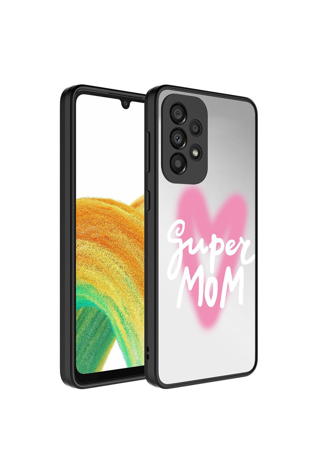 Galaxy A33 5G Kılıf Aynalı Desenli Kamera Korumalı Parlak RNTC Mirror Kapak - Süper Anne