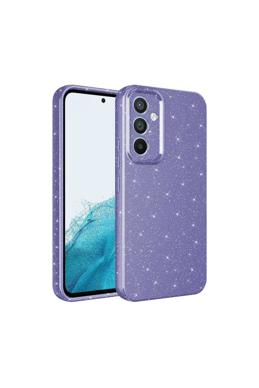 Galaxy S24 Kılıf Kamera Korumalı Simli Lüks Zore Koton Kapak - Mor