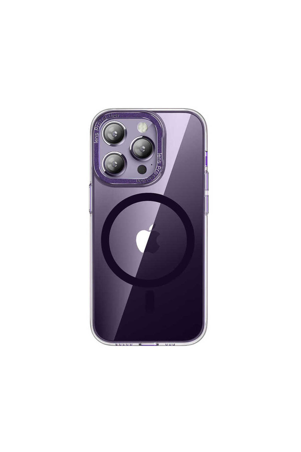 iPhone 14 Pro Uyumlu Magsafe Şarj Özellikli Sert PC CSK Zore Fuya Kılıf-Derin Mor