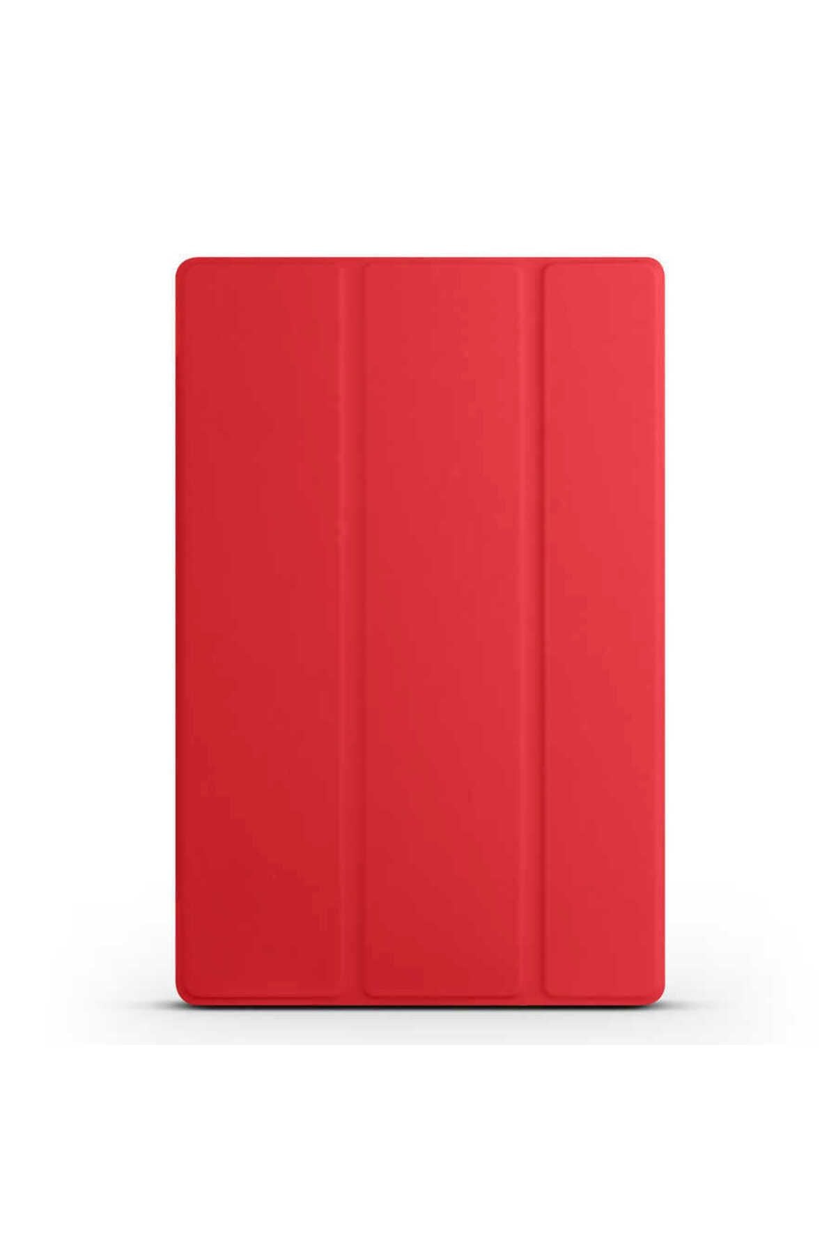 Galaxy Tab A8 10.5 SM-X200 (2021)  Uyumlu Zore Smart Cover Standlı 1-1 Kılıf-Kırmızı
