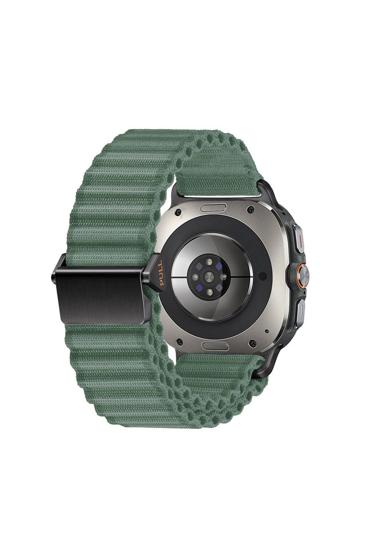 Galaxy Watch Ultra 47mm Zore KRD-120 Naylon Kumaş Hasır Örgülü Kordon-Yeşil