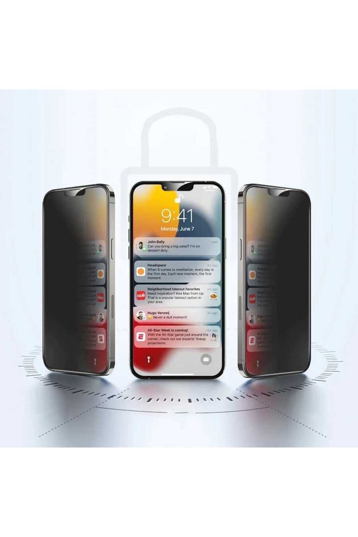 iPhone 15 Pro Max Hayalet Zore Ekran Koruyucu Uyumlu Davin Privacy Seramik Zore Ekran Film