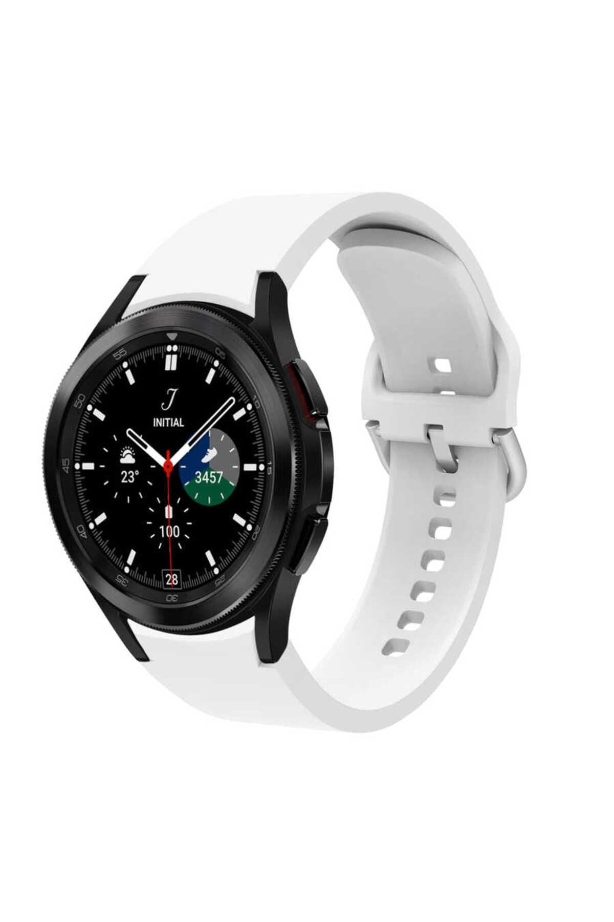 Galaxy Watch 4 44mm KRD-50 Uyumlu Zore Kordon-Beyaz