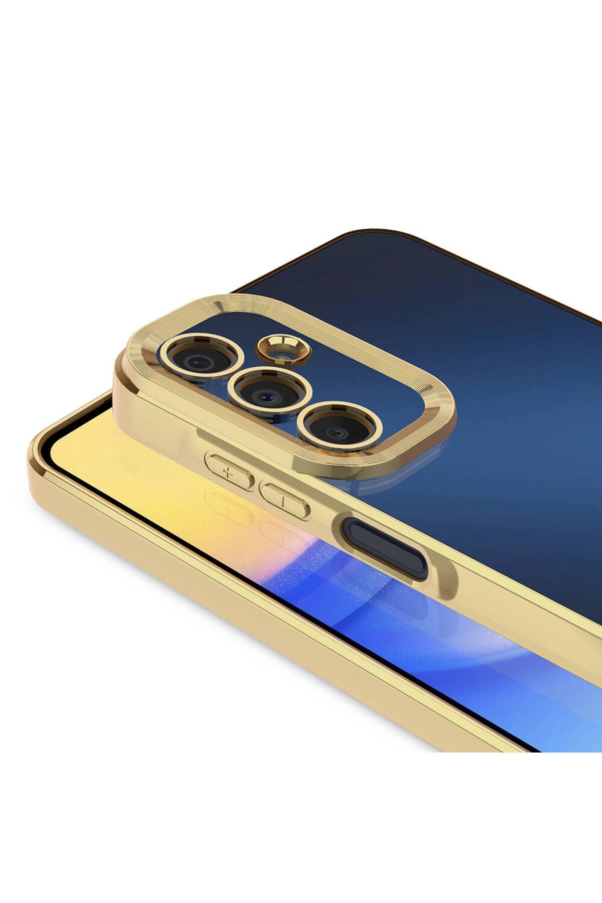 Galaxy A25 Kılıf Kamera Korumalı Logo Gösteren Zore Omega Kapak - Sierra Mavi