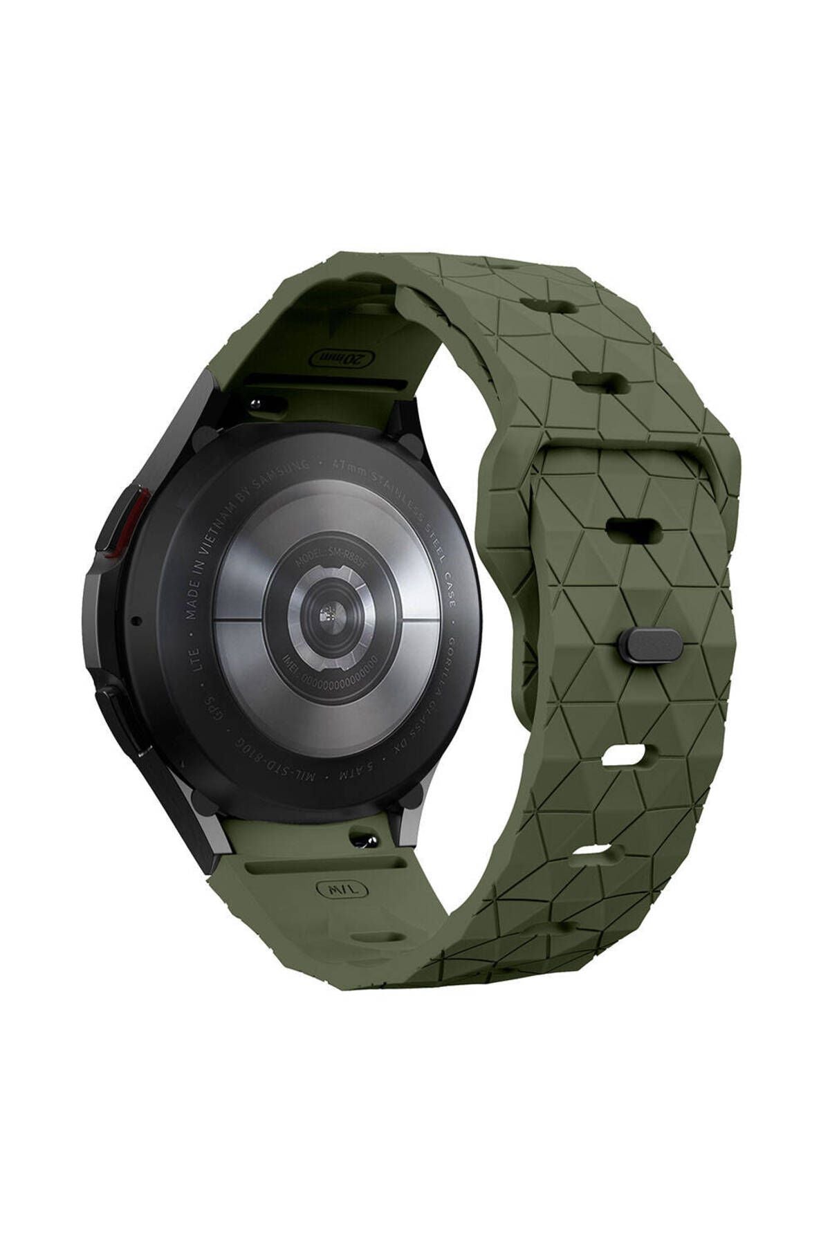 Galaxy Watch 6 44mm Zore KRD-116 20mm Futbol Desenli Spor Tasarımlı Silikon Kordon-Turuncu