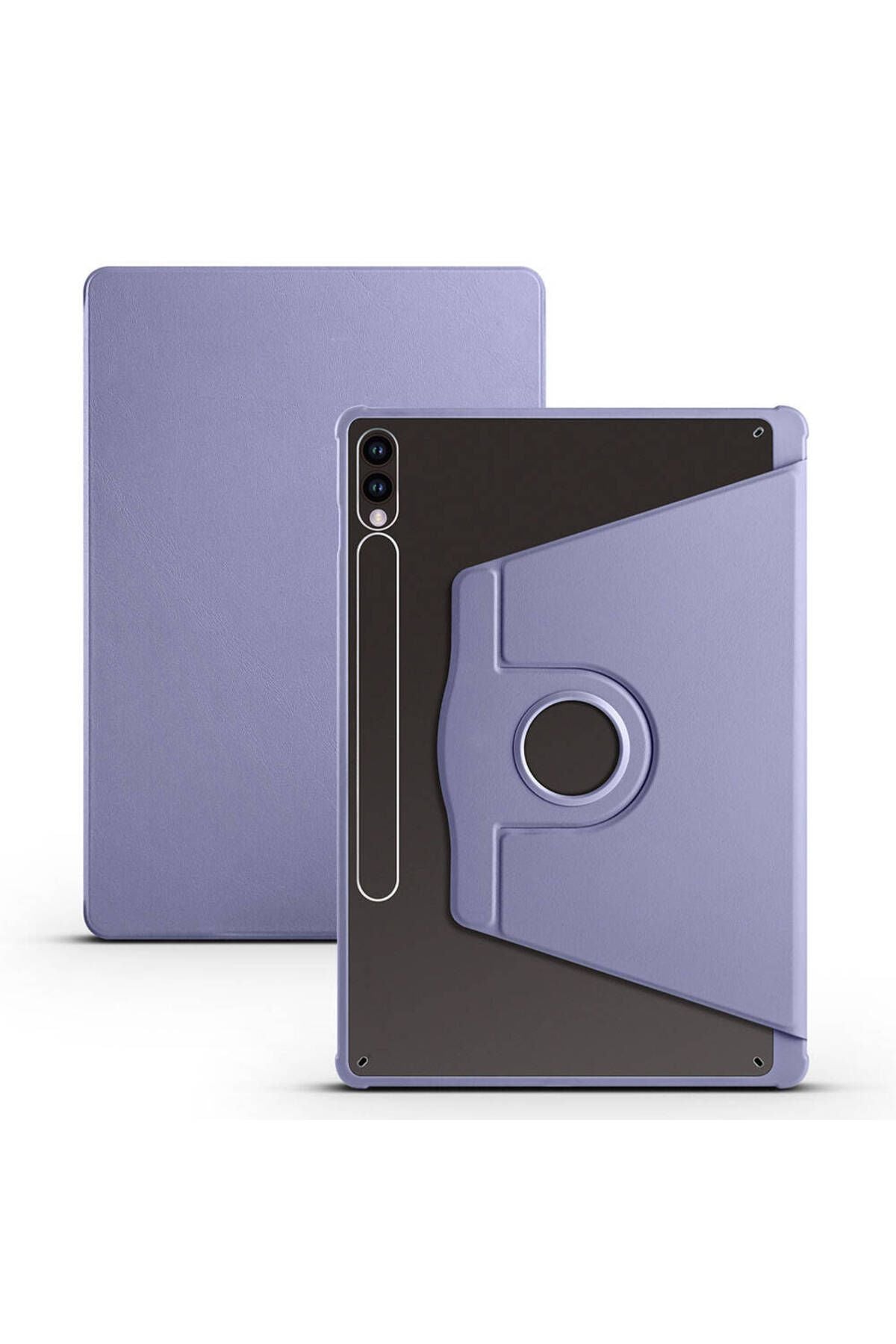 Galaxy Tab S9 Plus Kılıf Uyumlu Termik Kalem Bölmeli Dönebilen Standlı Kılıf-Lavendery Gray