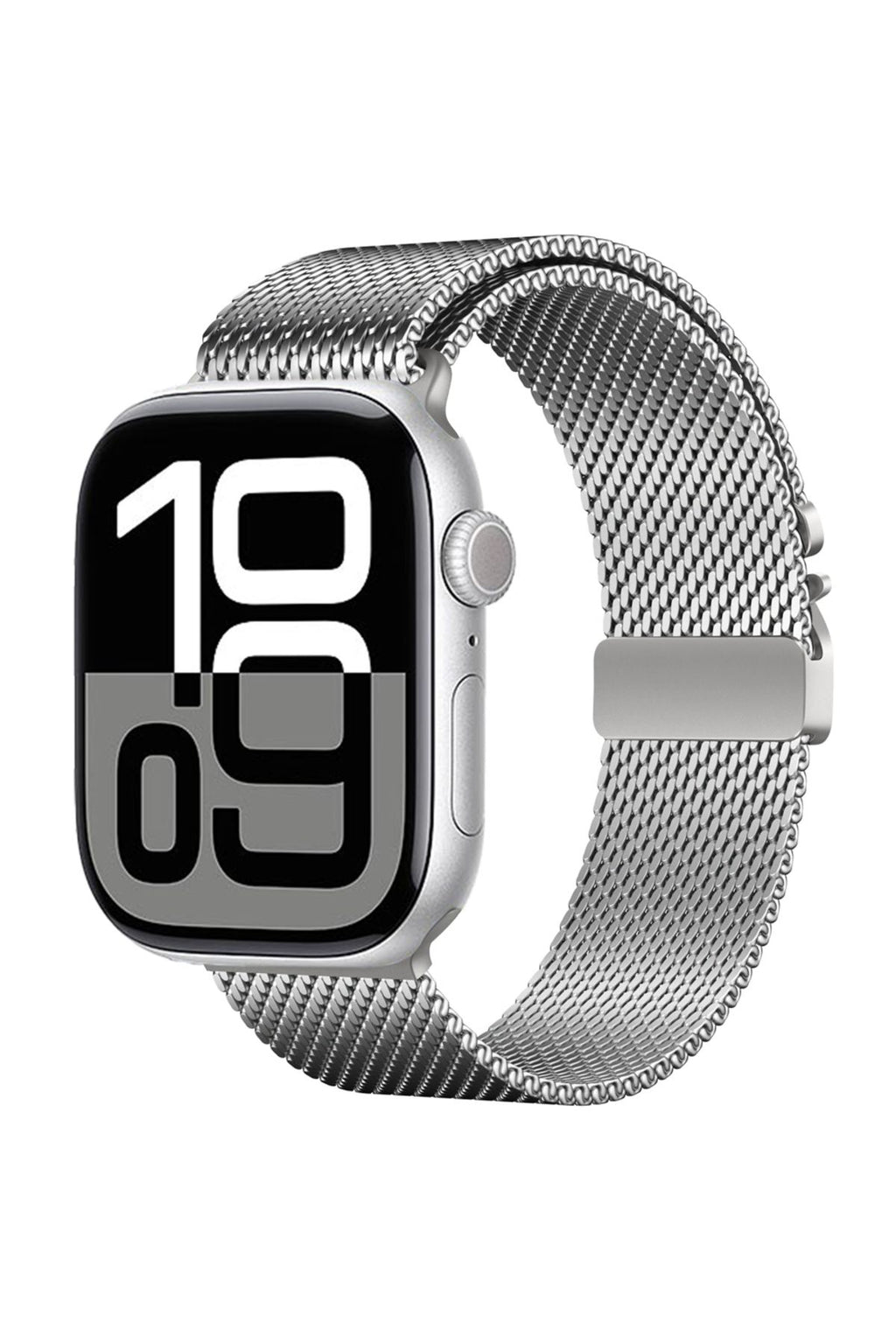 Apple Watch 7 45mm Zore KRD-121 Metal Hasır Kordon-Gümüş