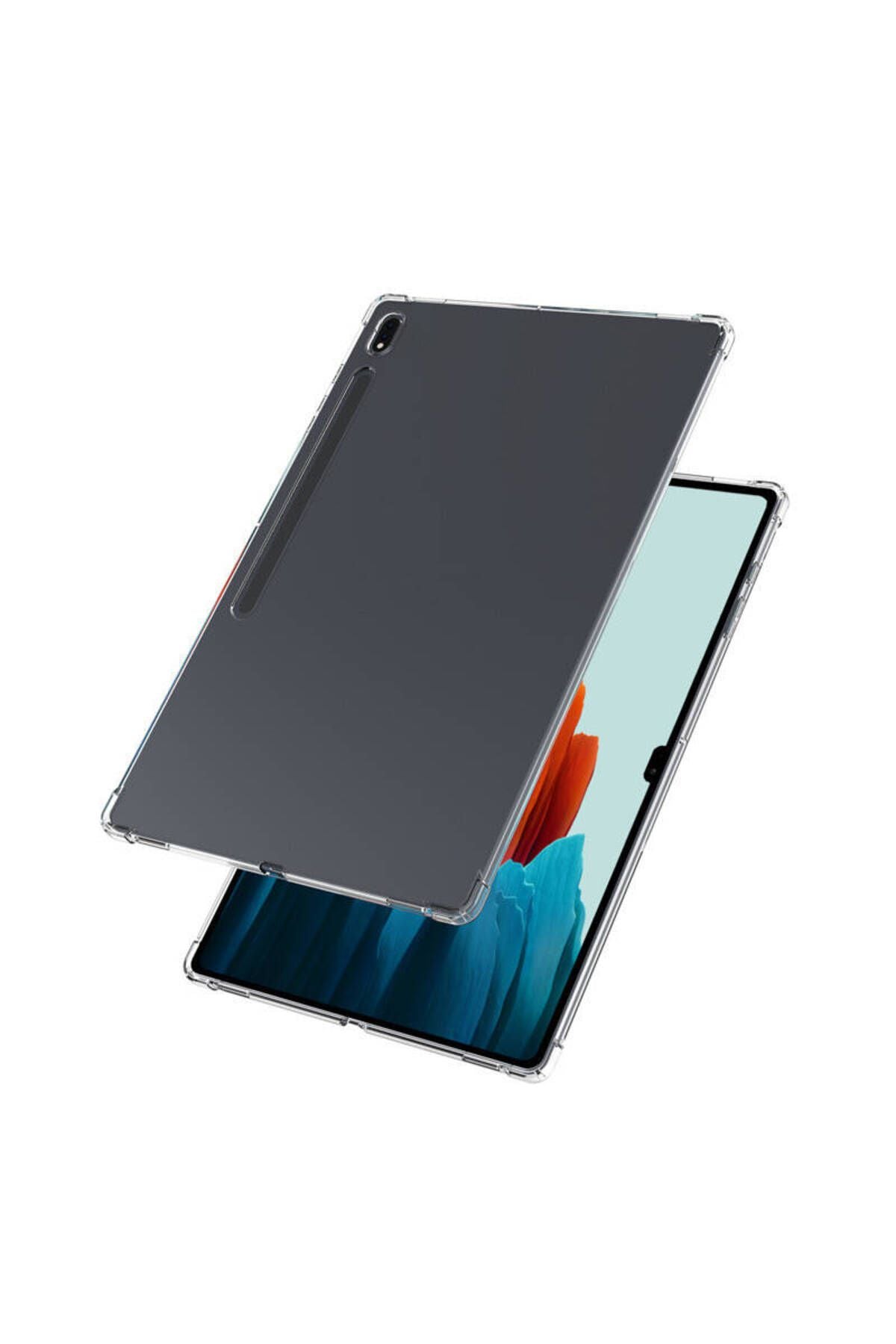 Galaxy Tab S8 Plus Kılıf  Uyumlu Zore Tablet Nitro Anti Shock Silikon Kapak-Renksiz