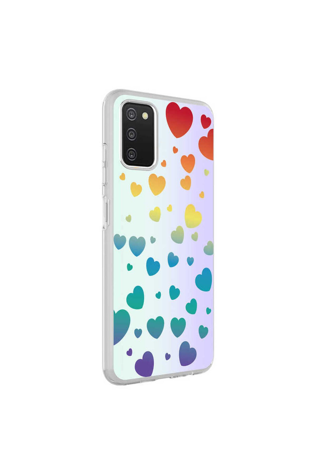Galaxy A03S Kılıf Zore M-Blue Desenli Kapak - Heart No3