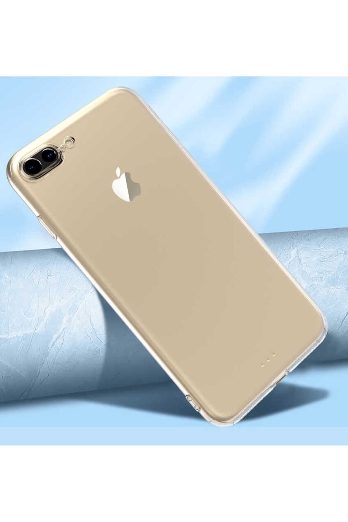 iPhone 8 Plus Kılıf Zore Kamera Korumalı Süper Silikon Kapak - Renksiz