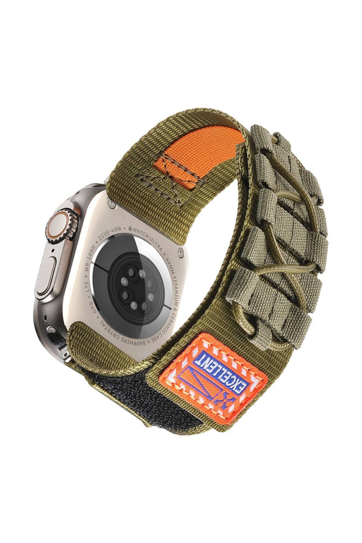 Apple Watch 44mm Zore KRD-112 Orbital Örgülü Halat Tasarımlı Naylon Kumaş Hasır Kordon-Mavi