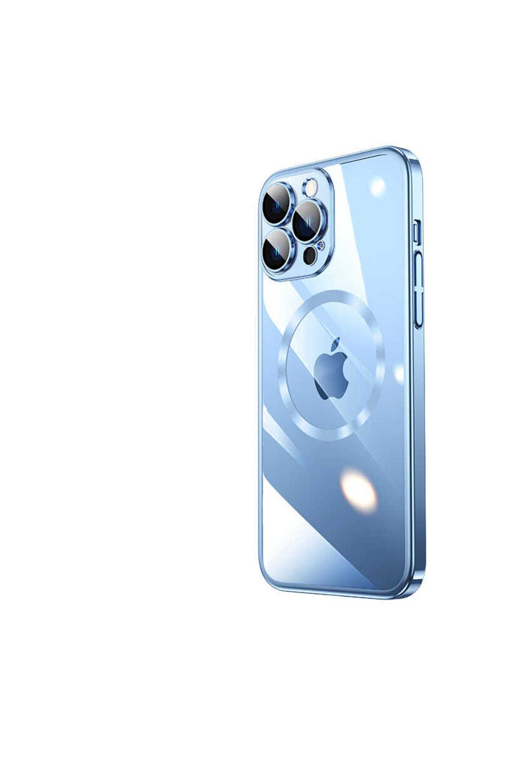 iPhone 14 Pro Uyumlu Wireless Şarj Özellikli Sert PC Zore Riksos Magsafe Kılıf-Mavi