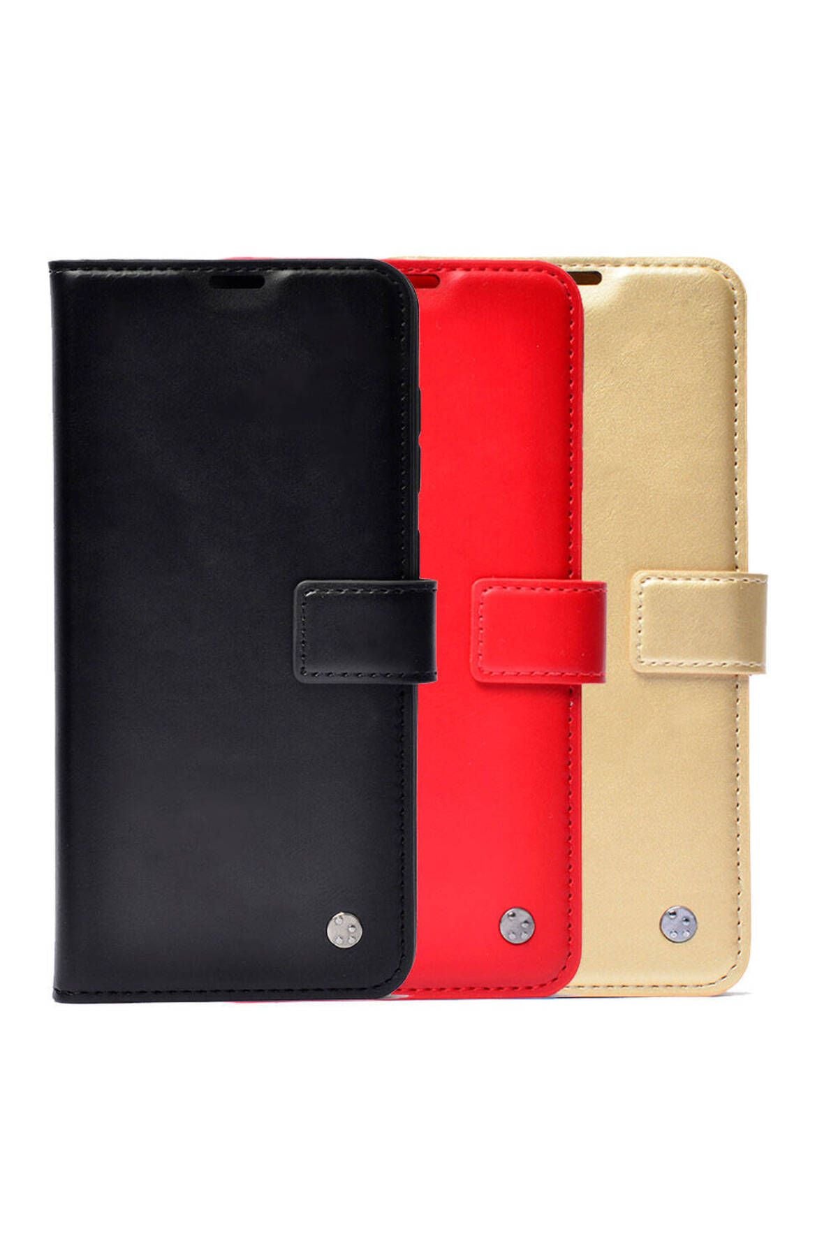 Galaxy A25 Kılıf Zore Kar Deluxe Kapaklı Kılıf-Kırmızı