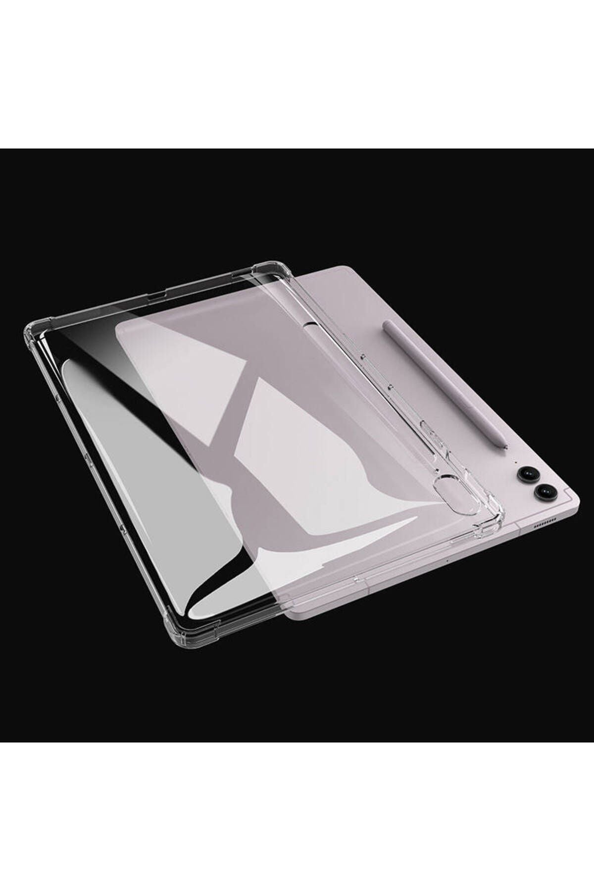 Galaxy Tab S9 Ultra Kılıf  Uyumlu Zore Tablet Nitro Anti Shock Silikon Kapak-Renksiz