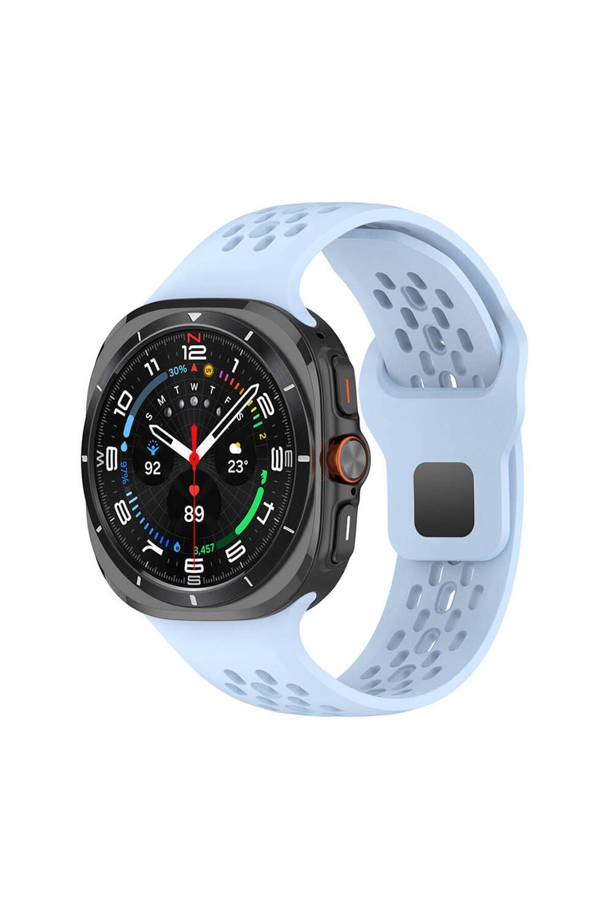 Galaxy Watch Ultra 47mm Zore KRD-119 Delikli Tasarım Silikon Kordon-Derin Yeşil