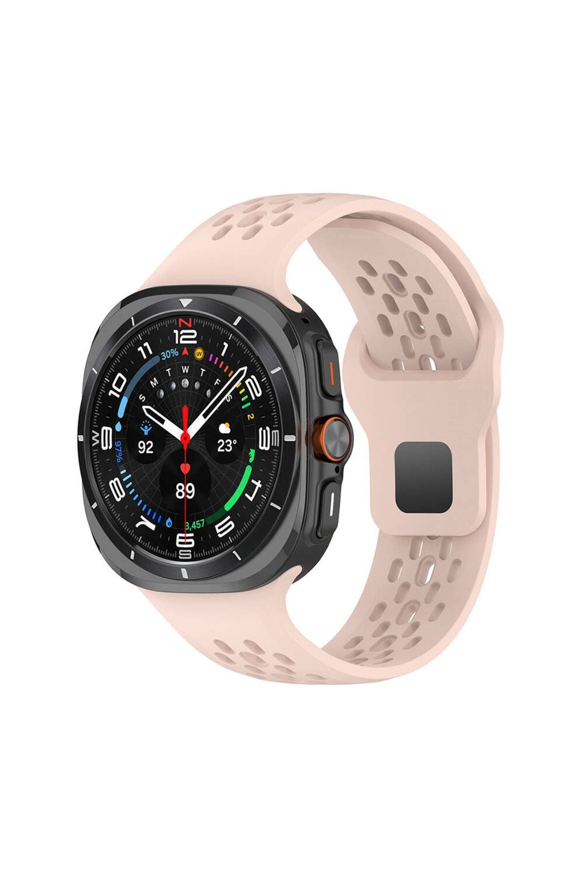 Galaxy Watch Ultra 47mm Zore KRD-119 Delikli Tasarım Silikon Kordon-Derin Yeşil
