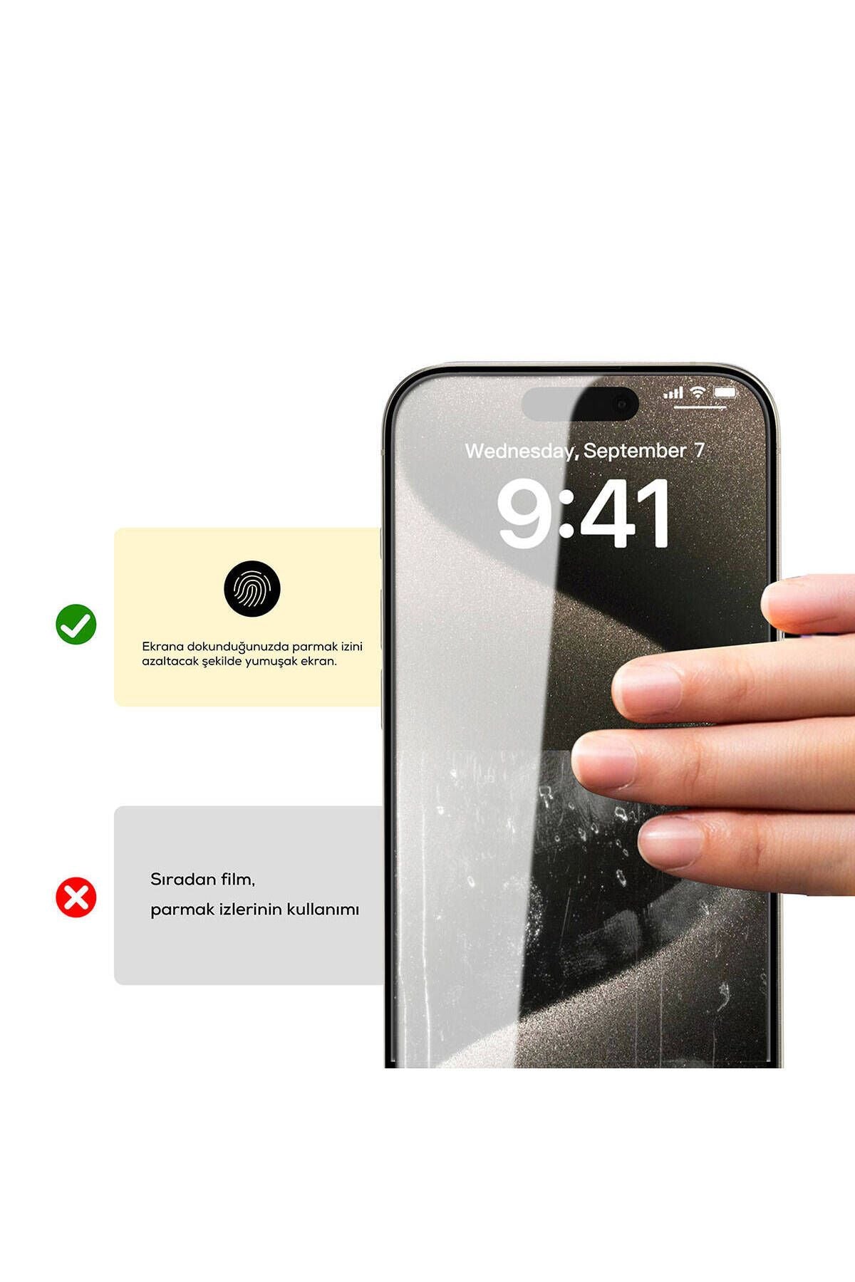iPhone 15 Uyumlu Zore Rika Premium Privacy Temperli Cam Ekran Koruyucu