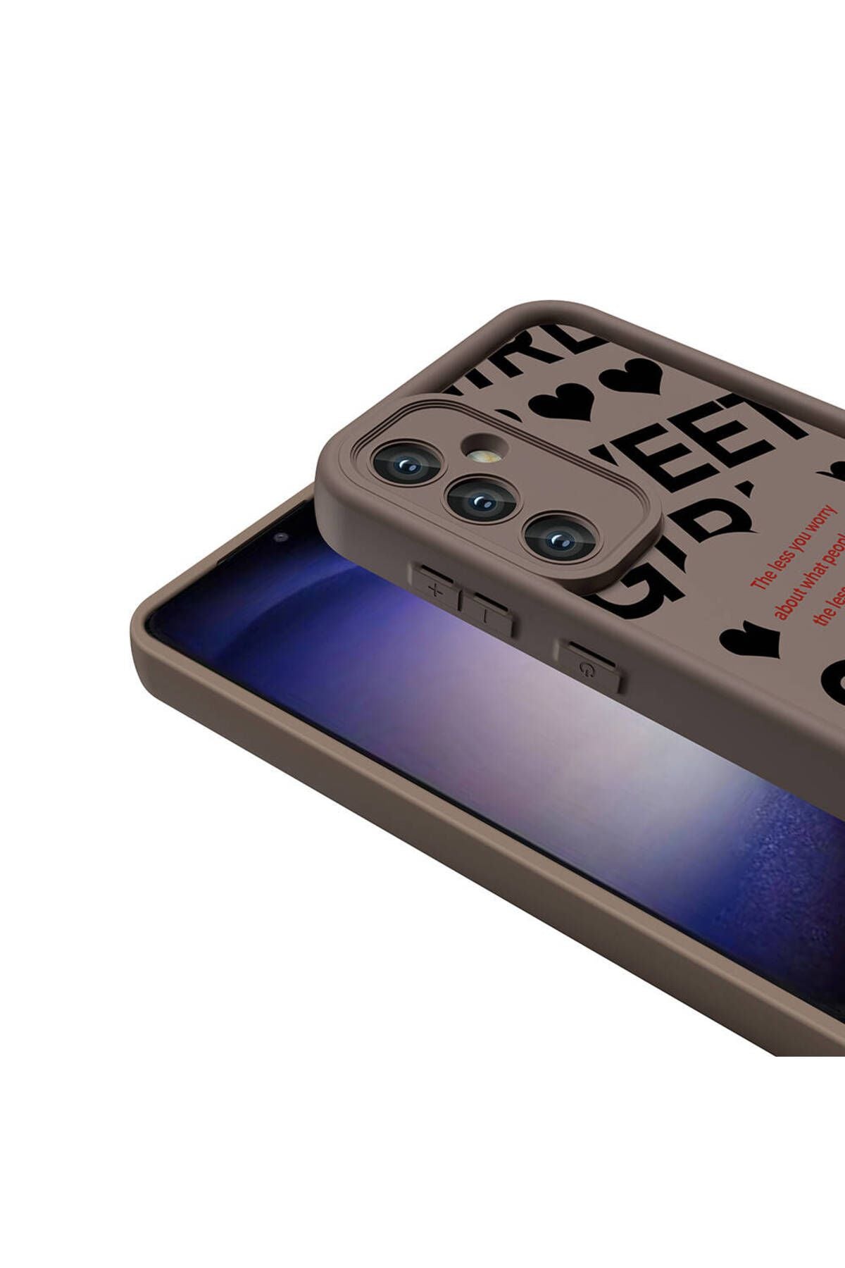 Galaxy S24 Kılıf Kamera Korumalı Baskılı Arka Yüzey Zore Klas Kapak - Açık Kahve