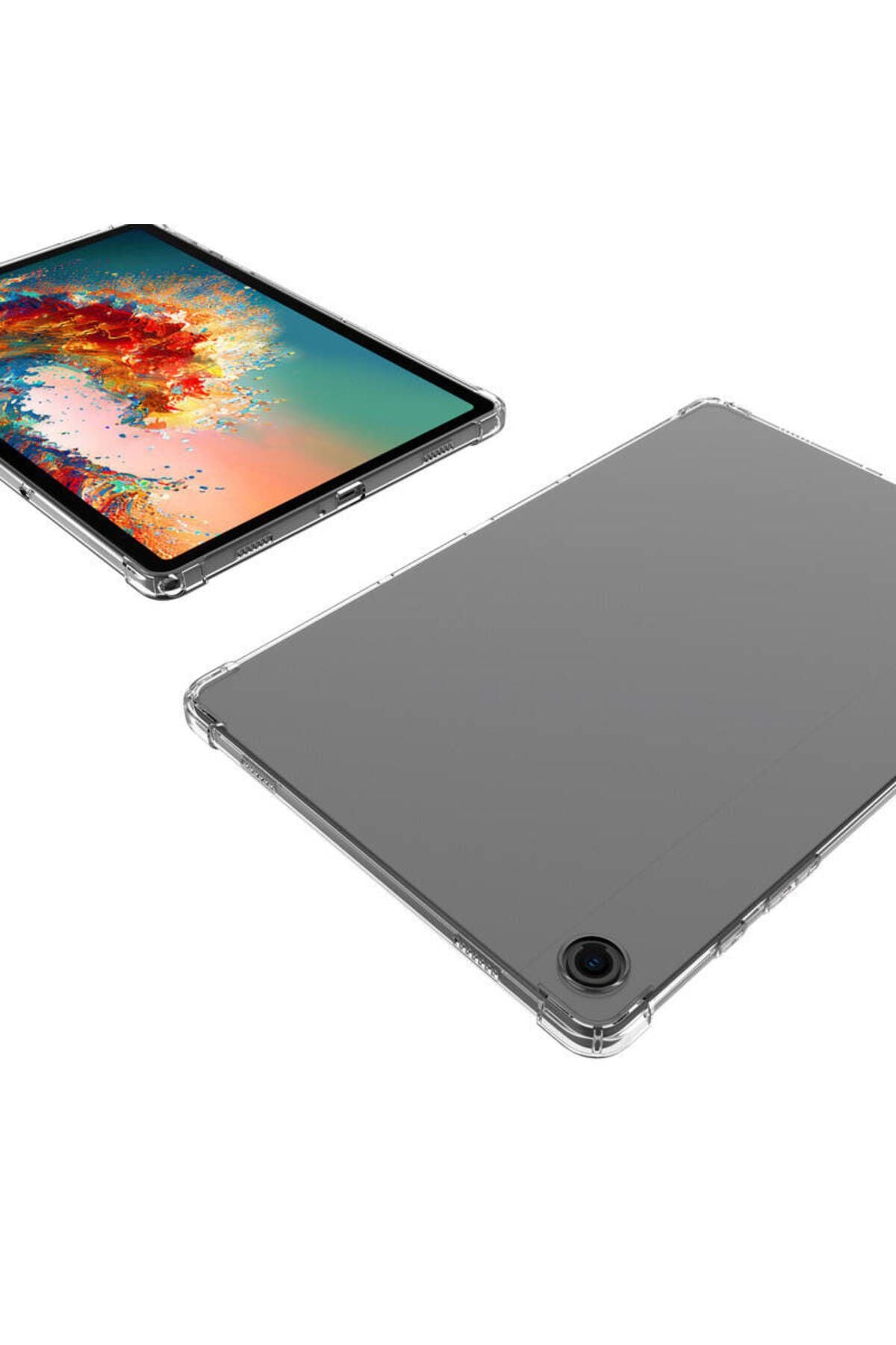 Galaxy Tab A9 Kılıf  Uyumlu Zore Tablet Nitro Anti Shock Silikon Kapak-Renksiz