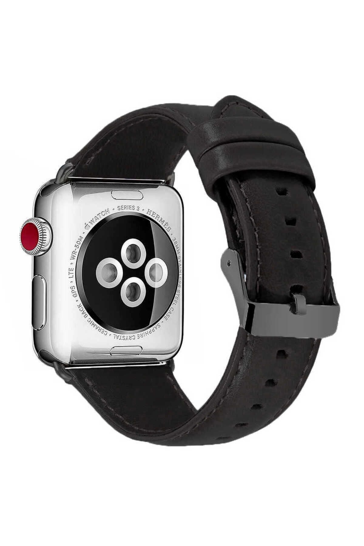 Watch Ultra 49mm Kordon Uyumlu Luxury Leather Deri Strap Kayış CLO- NO9