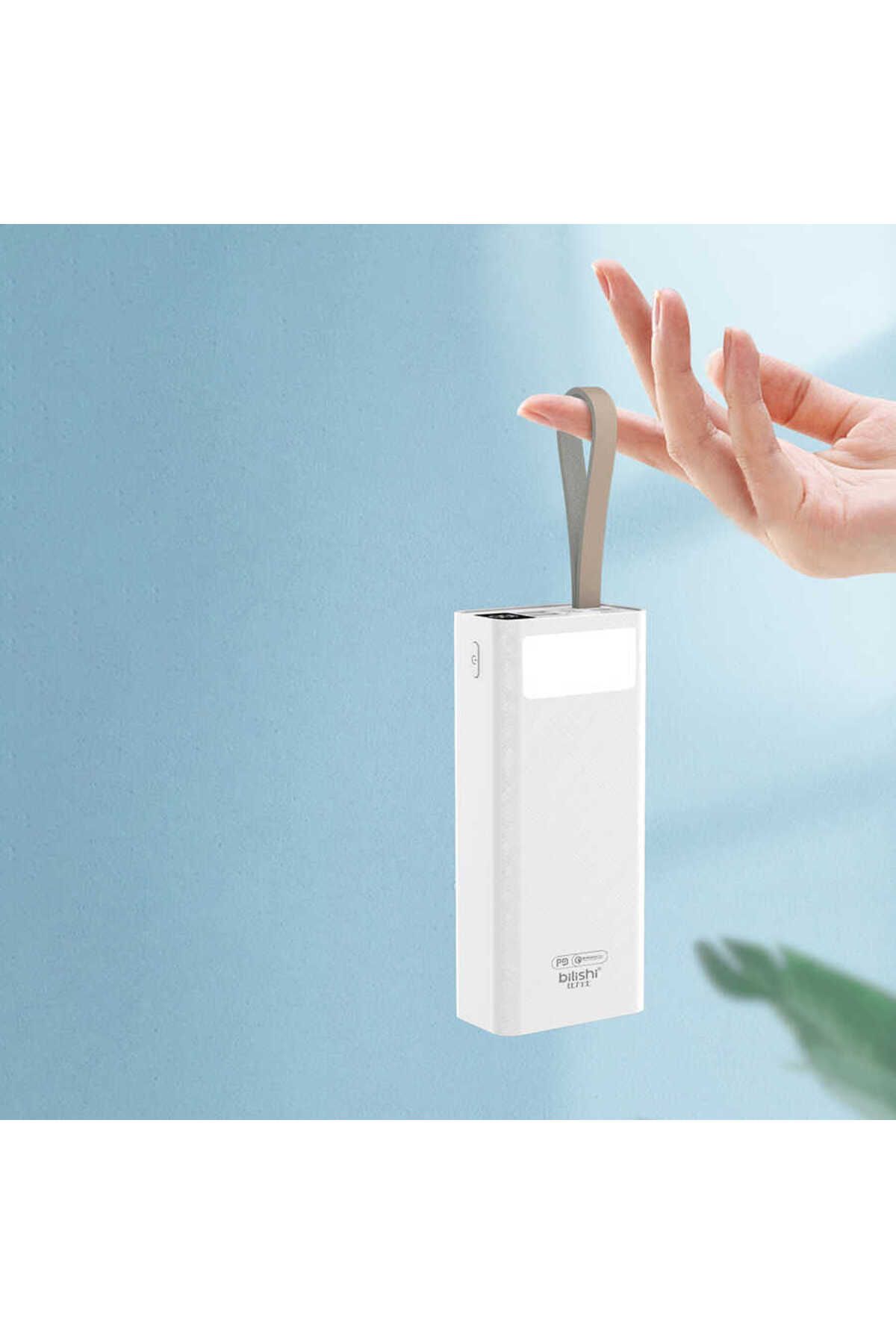 Zore B-30 Askılı Led Göstergeli Taşınabilir Powerbank 30000 mAh-Beyaz