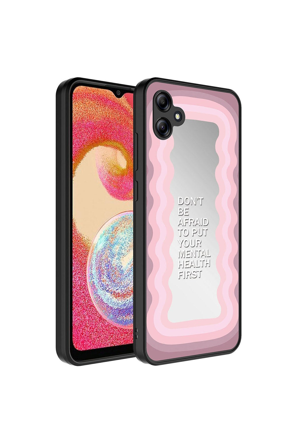 Galaxy A04E Kılıf Aynalı Desenli Kamera Korumalı Parlak Zore Mirror Kapak - Fragile