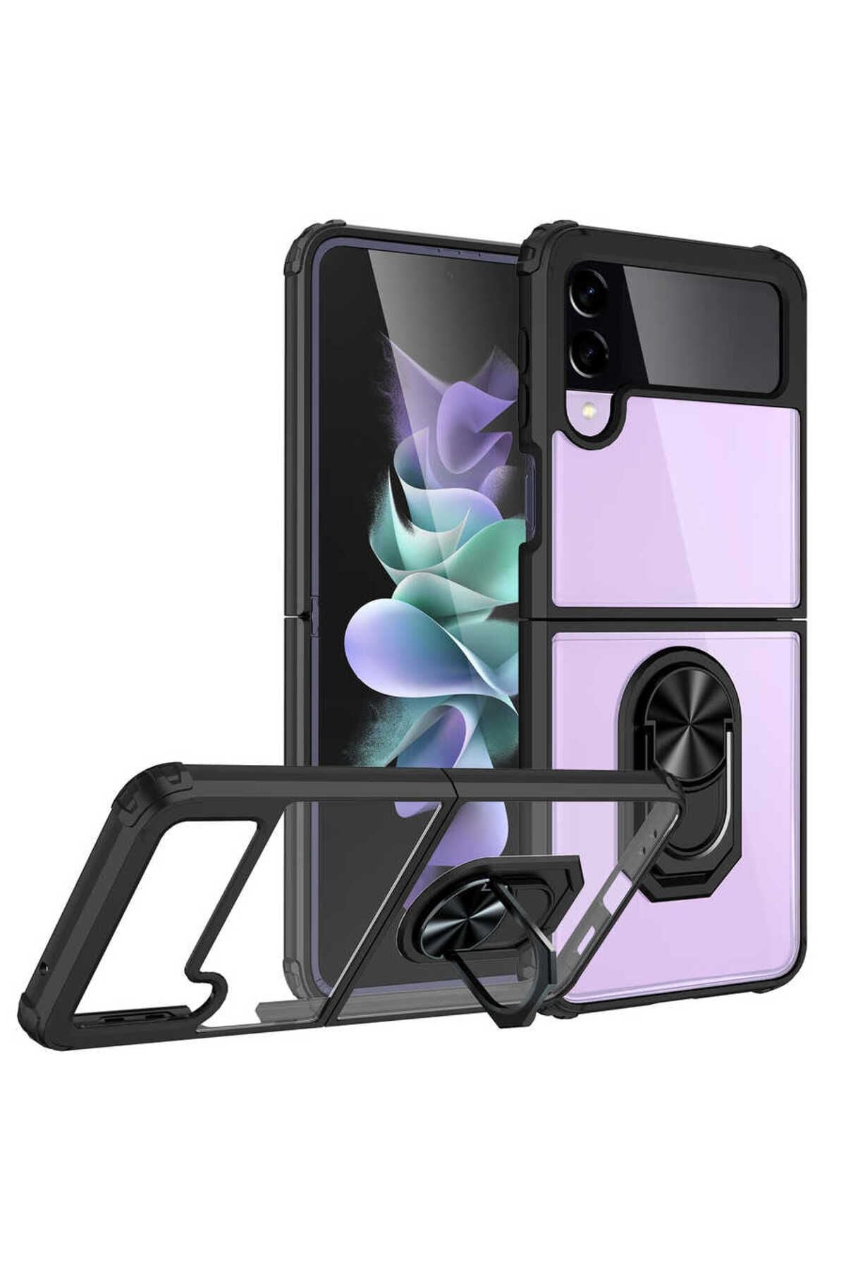 Galaxy Z Flip 4 Uyumlu Zore Mola Kılıf-Siyah