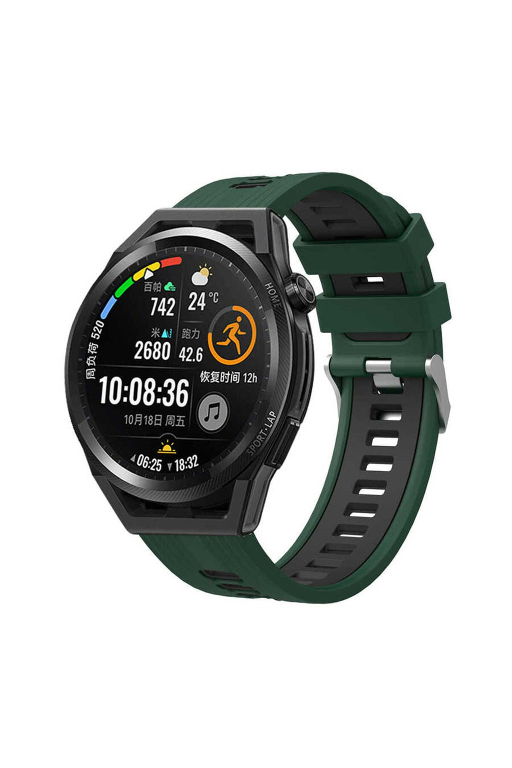 Galaxy Watch Active 2 44mm KRD-55 Uyumlu Zore Kordon Yeşil-Siyah